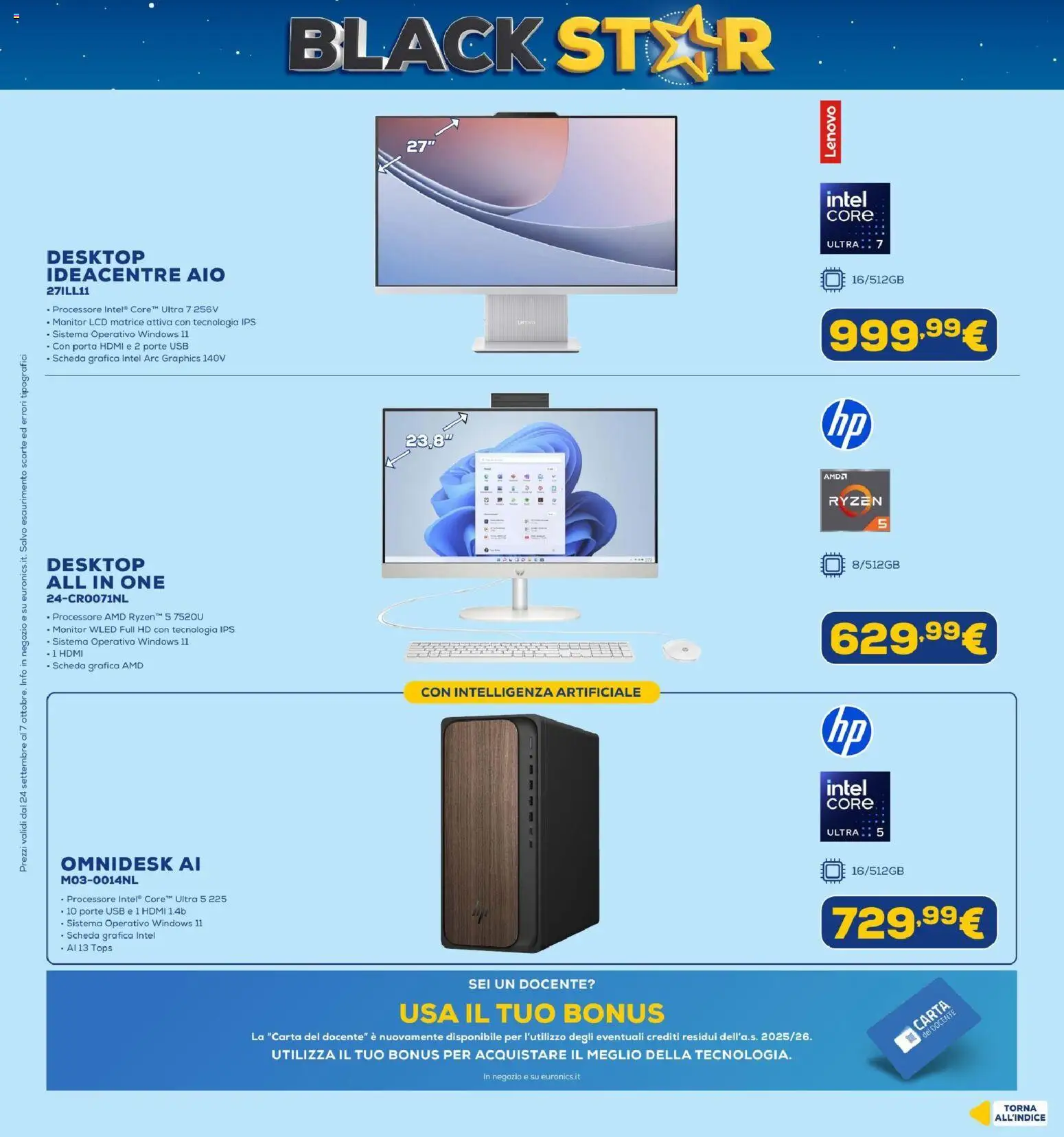 Volantino Euronics del 24/09/2026 | Pagina: 39 | Prodotti: Monitor, Porta, USB