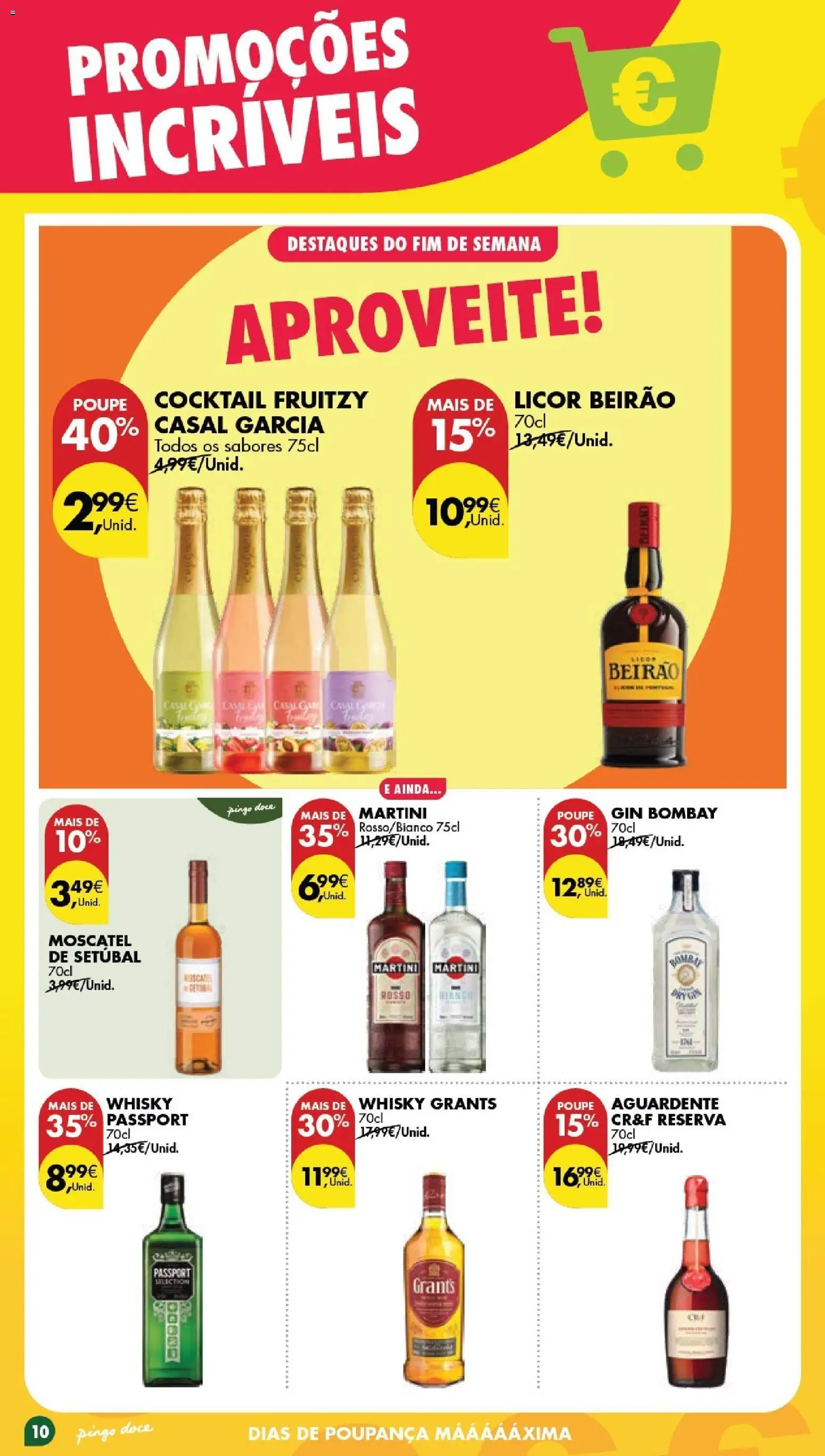 Pingo Doce Poupe este Fim de Semana │ válido de 01.05.2026 | Página: 10 | Produtos: Whisky, Licor, Gin