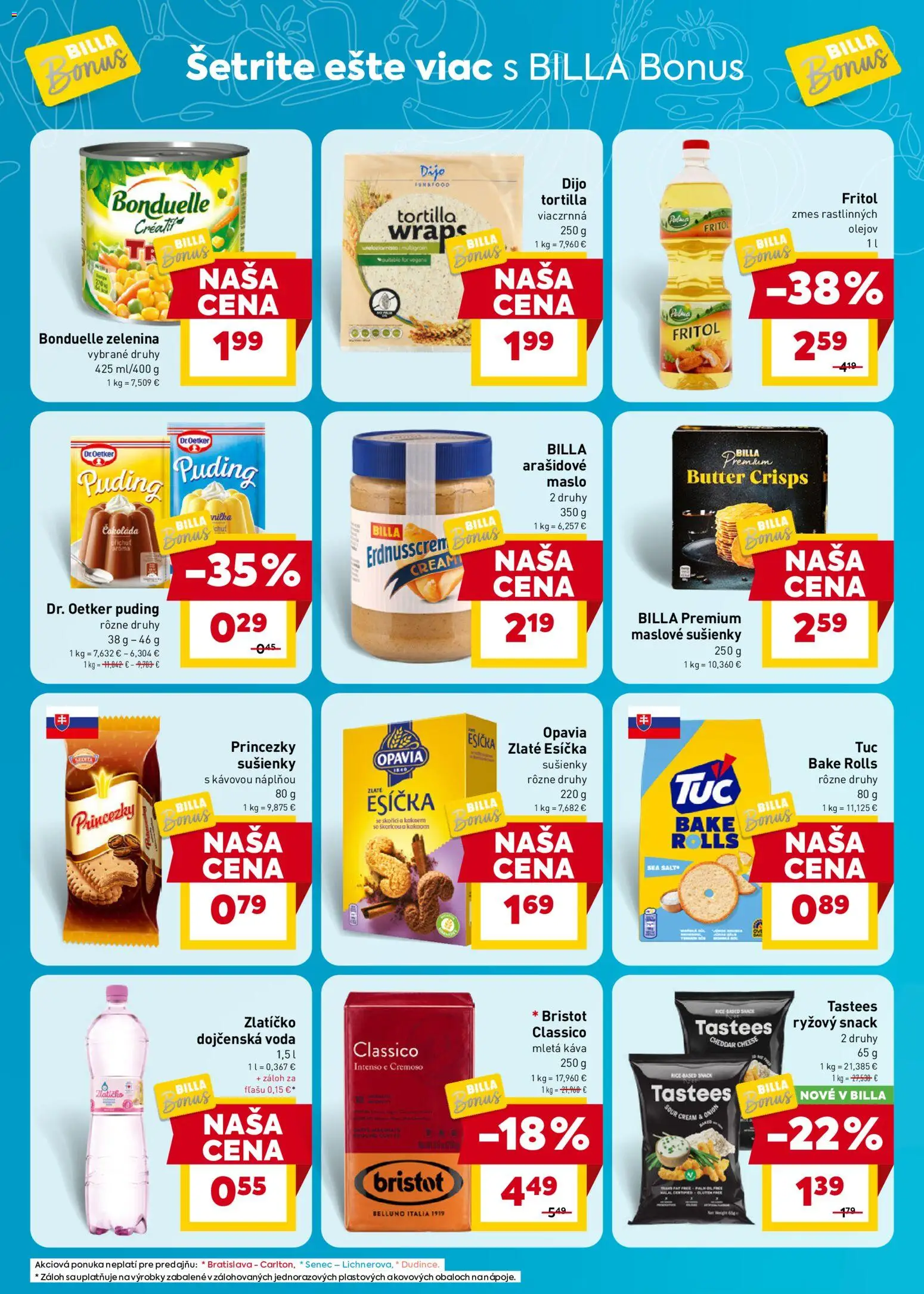 Nové Billa akcie – leták je platný od 20.05.2026 | Strana: 4 | Produkty: Maslo, Puding, Čokoláda, Maslove sušienky