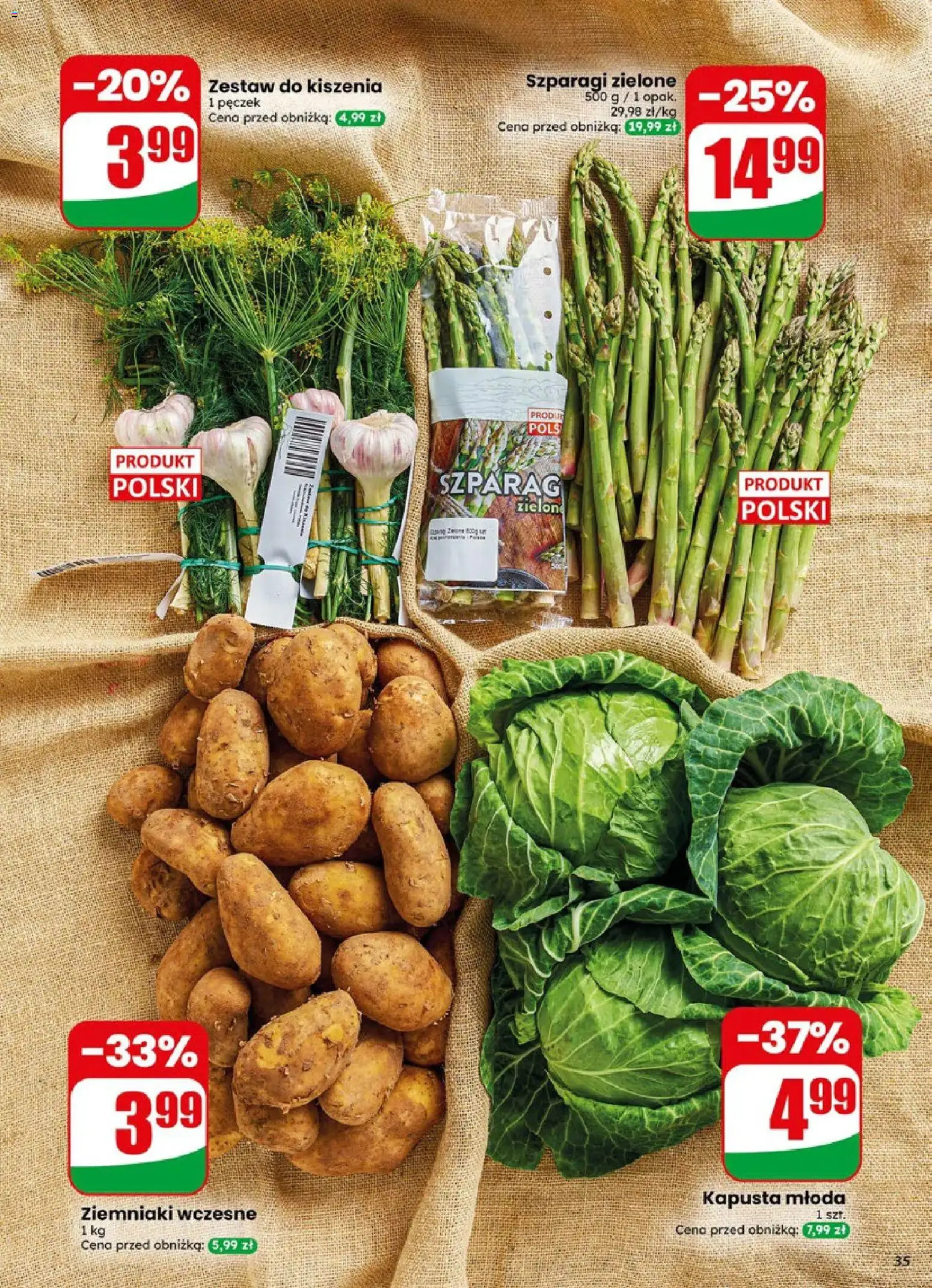 Dino gazetka od 06.05.2026 | Strona: 35 | Produkty: Kapusta, Szparagi, Ziemniaki