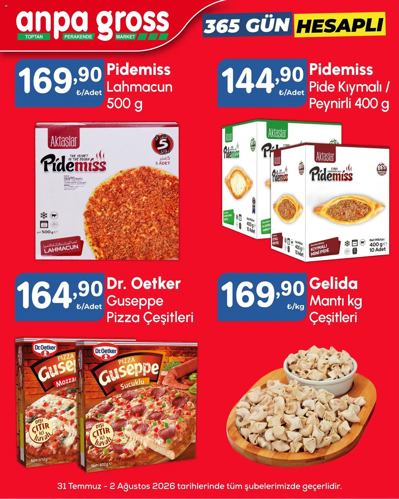 Anpa Gross - Hafta sonu fırsatları - 31 Temmuz 2026 tarihinden itibaren geçerlidir | Sayfa: 5 | Ürünler: Pizza