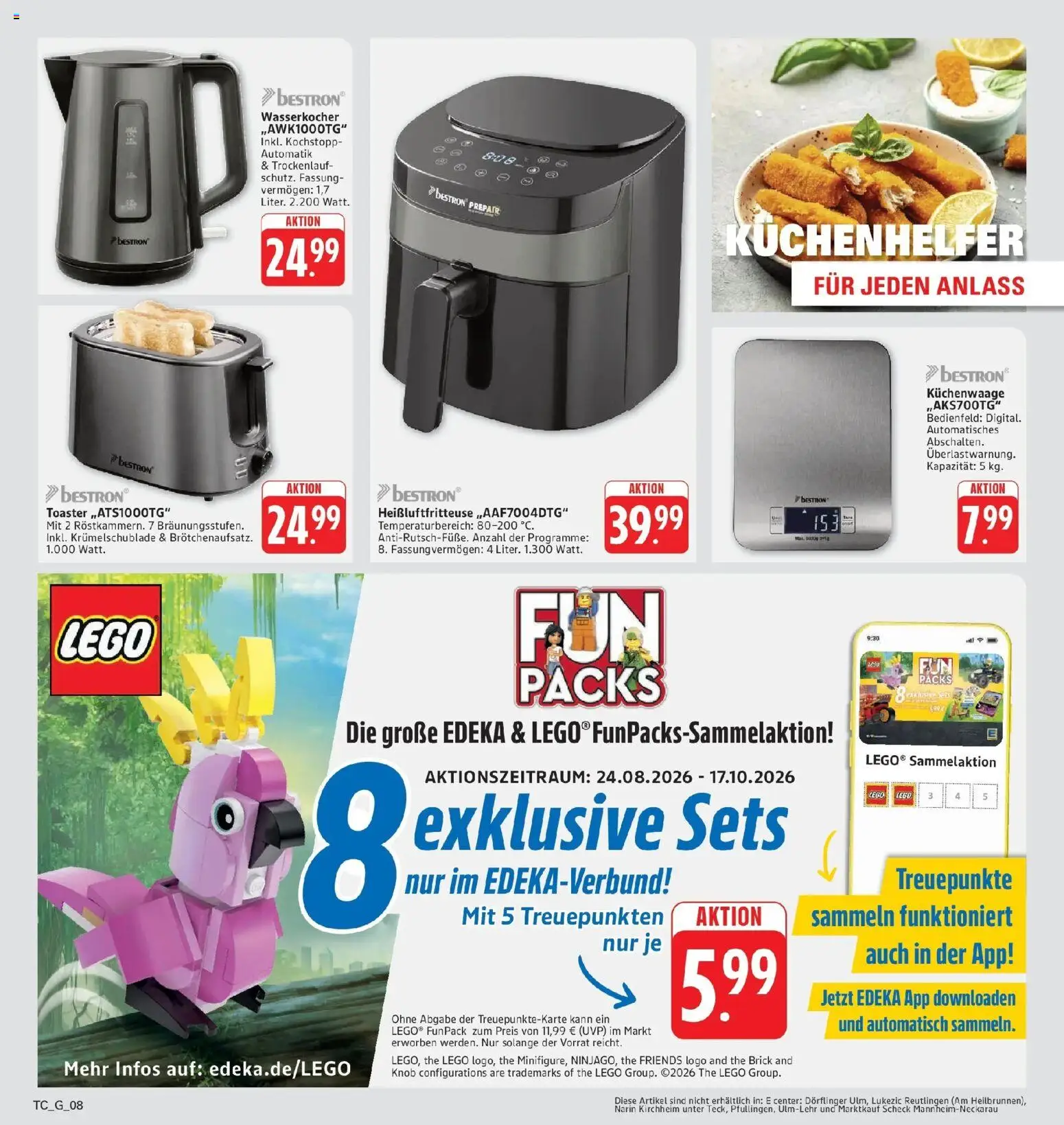 Edeka Prospekt Eislingen (ab 14.09.2026) » Angebote Online | Seite: 40 | Produkte: Wasserkocher, Toaster, Heißluftfritteuse
