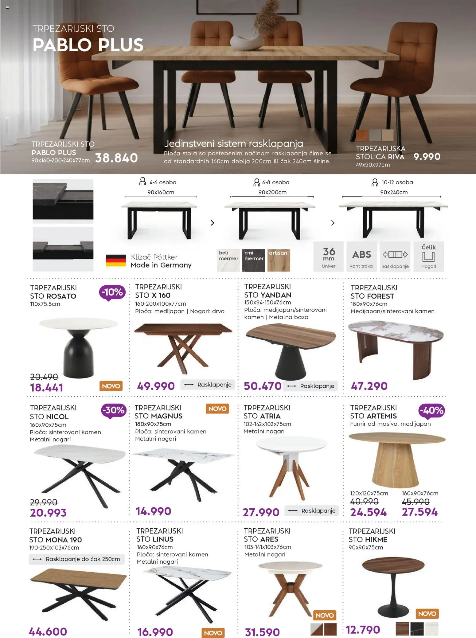 Matis katalog - važi od 01.05.2026 | Strana: 19 | Proizvode: Sto, Stolica, Trpezarijski sto