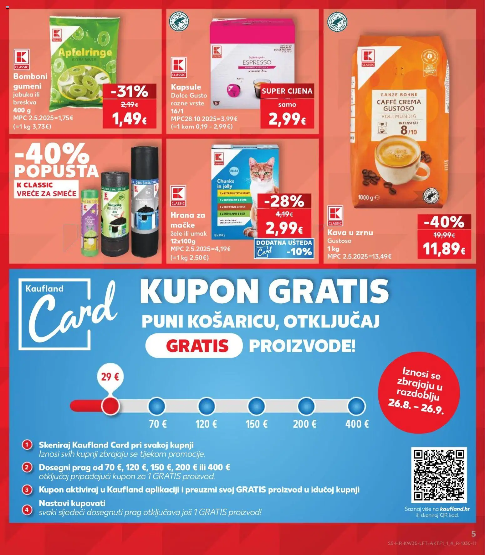 Kaufland HR akciós ujság - amely érvényes a következő dátumtól: 2026.08.26. | Oldal: 5 | Termékek: Dolce Gusto