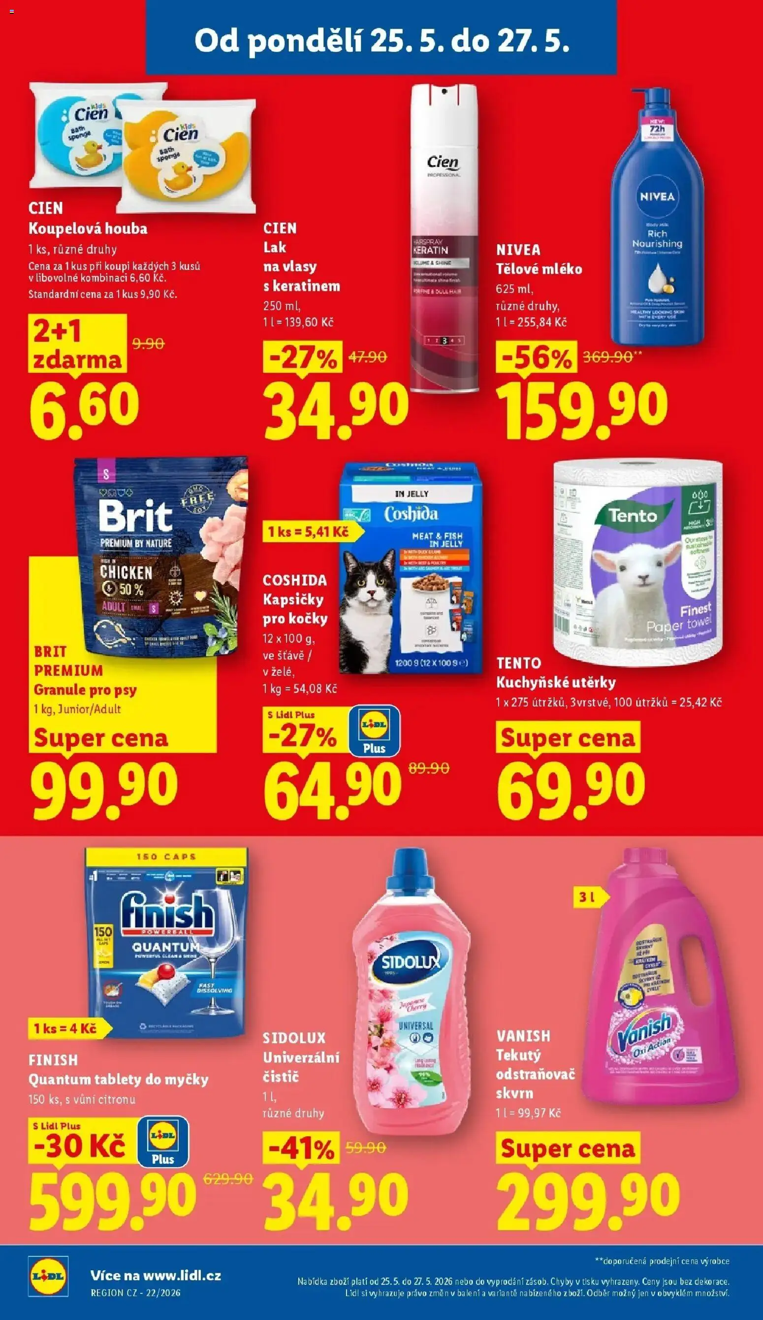 Lidl aktuální leták od 25.05.2026 | Strana: 30 | Produkty: Tablety do myčky, Mléko, Utěrky, Vanish