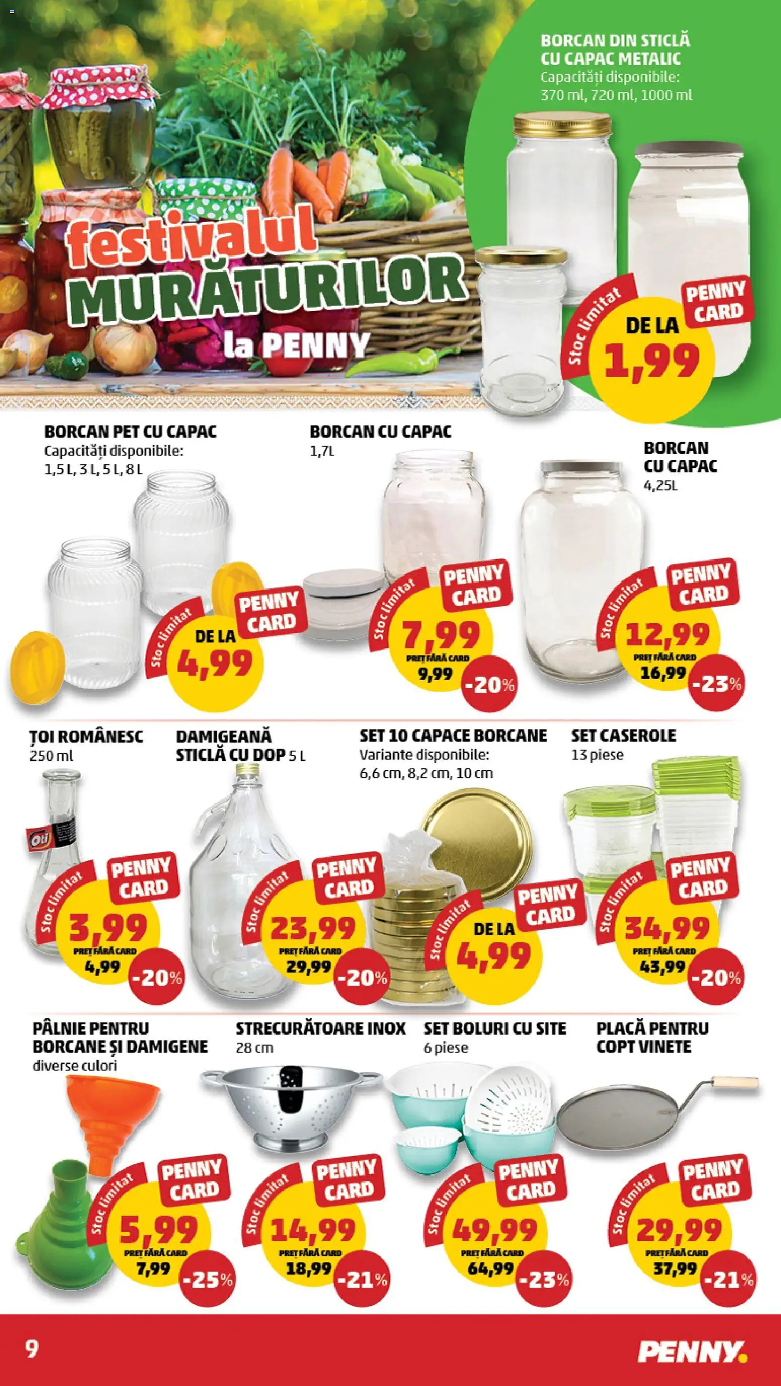 Noul catalog PENNY – valabil de la 23.09.2026 | Pagină: 9 | Produse: Caserole, Borcan, Sticla cu capac