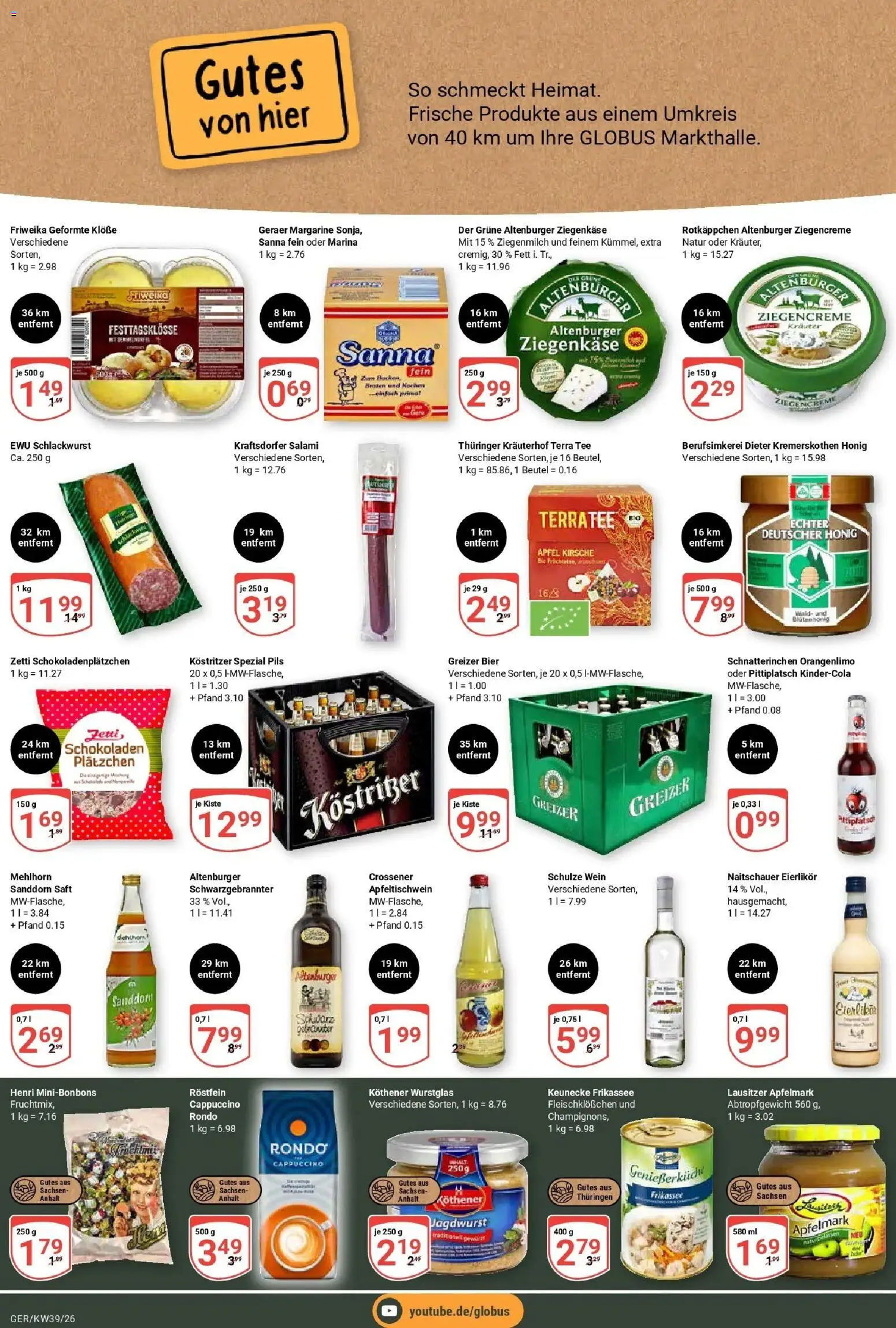 Globus Prospekt Gera (ab 21.09.2026) » Angebote online | Seite: 18 | Produkte: Sanddorn, Ziegenkäse, Rotkäppchen, Tee