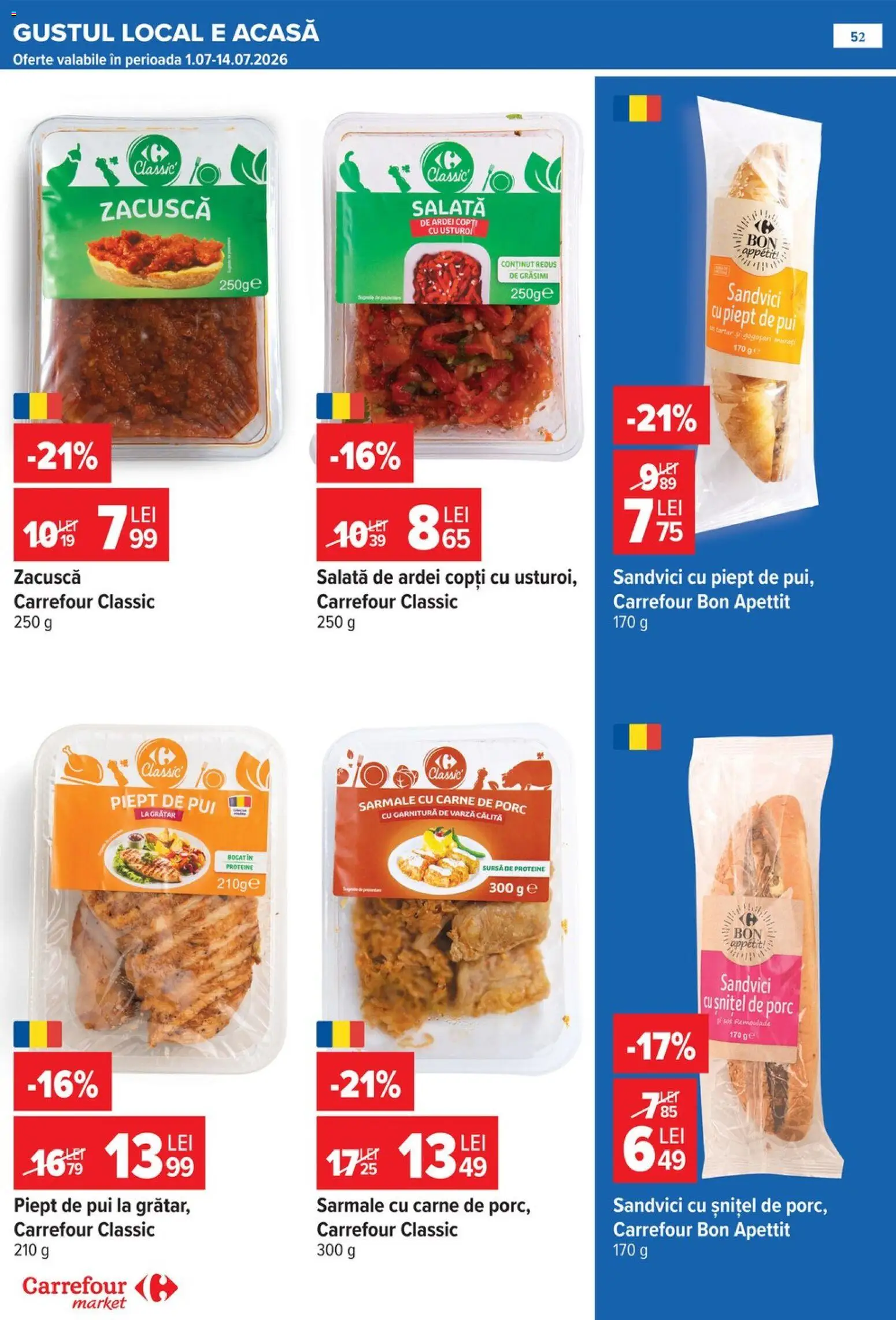 Noul catalog Carrefour – valabil de la 08.07.2026 | Pagină: 53 | Produse: Masaüstü kılıfı, Grătar, Carne De Porc, Salată