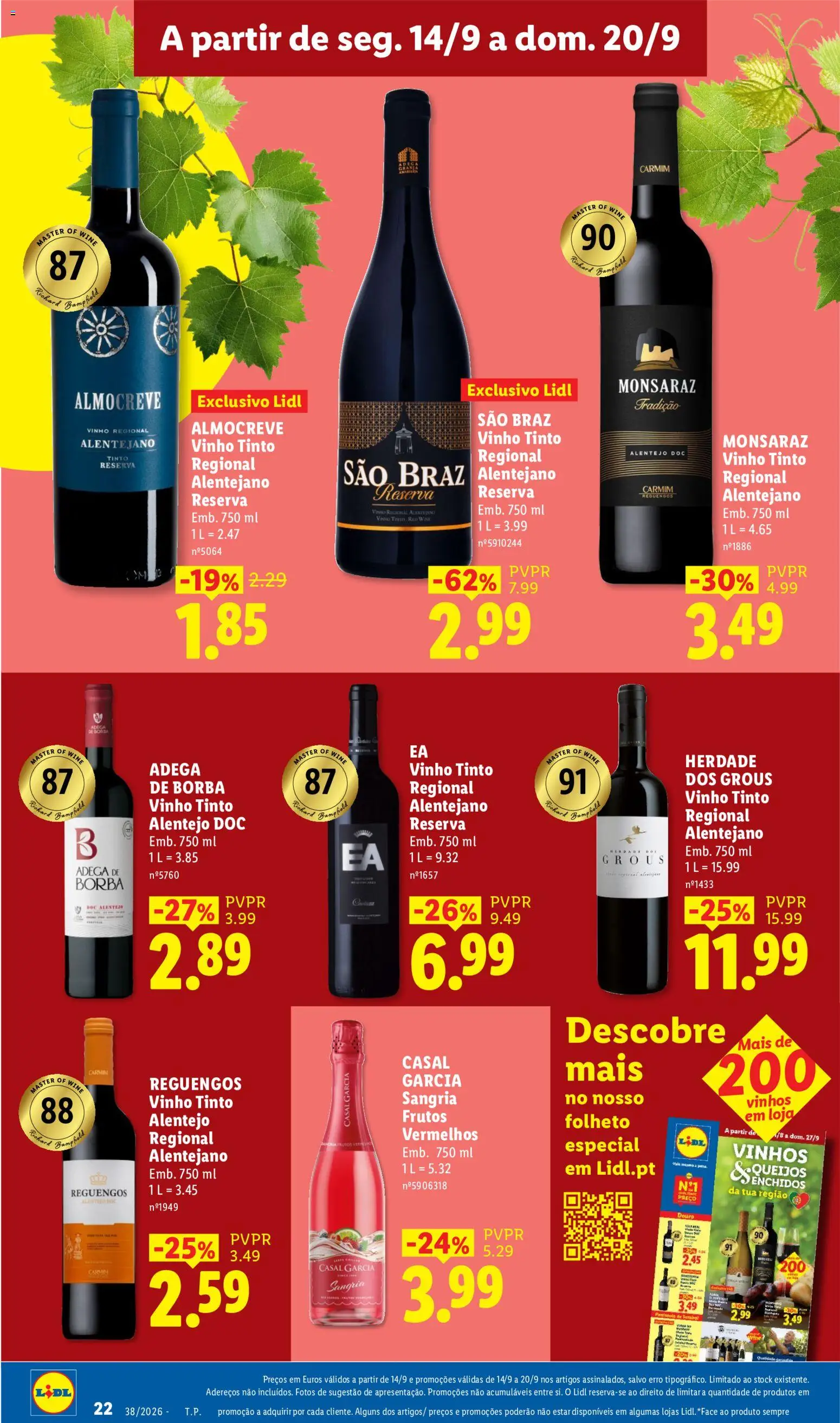Lidl folheto │ válido de 14/09/2026 | Página: 22 | Produtos: Vinho, Vinho tinto