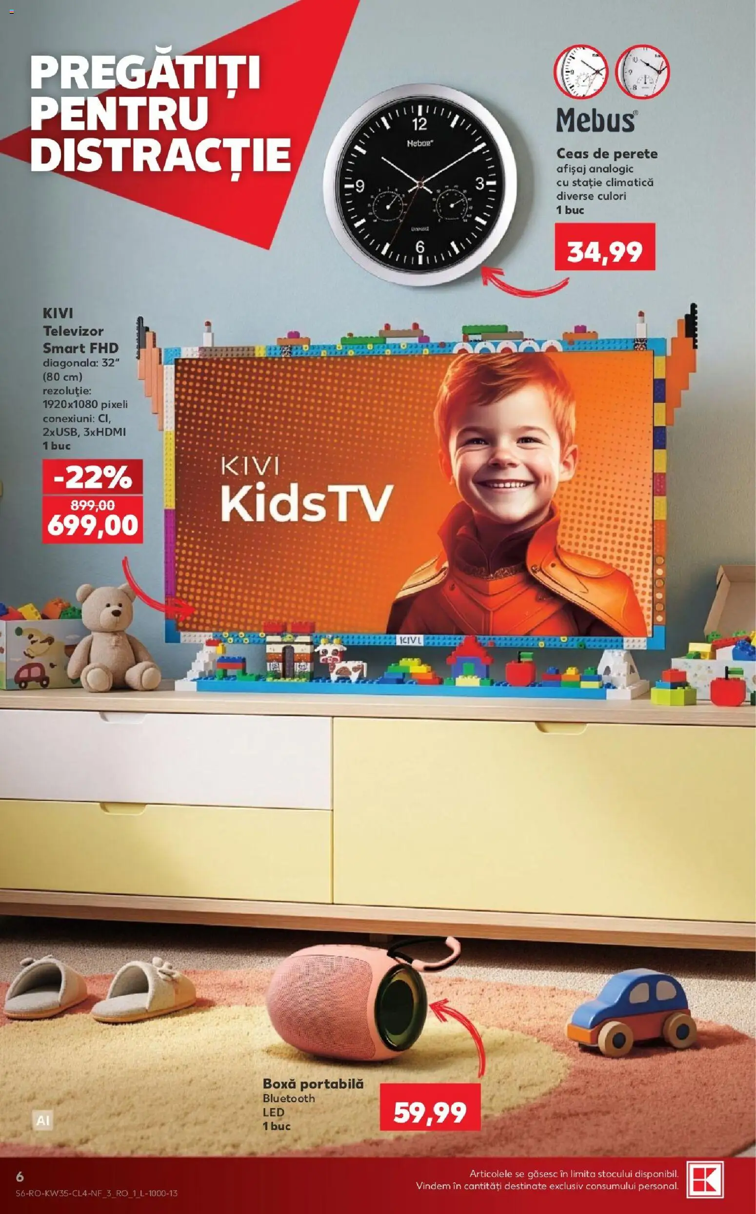 Noul catalog Kaufland – valabil de la 26.08.2026 | Pagină: 6 | Produse: Ceas, Televizor, Boxă portabilă
