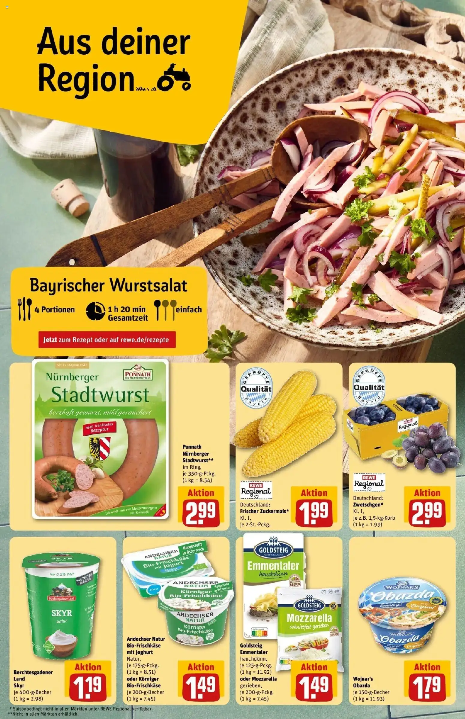 Rewe Prospekt Pegnitz – gültig ab 27.07.2026 | Seite: 4 | Produkte: Joghurt, Mozzarella, Skyr, Frischkase