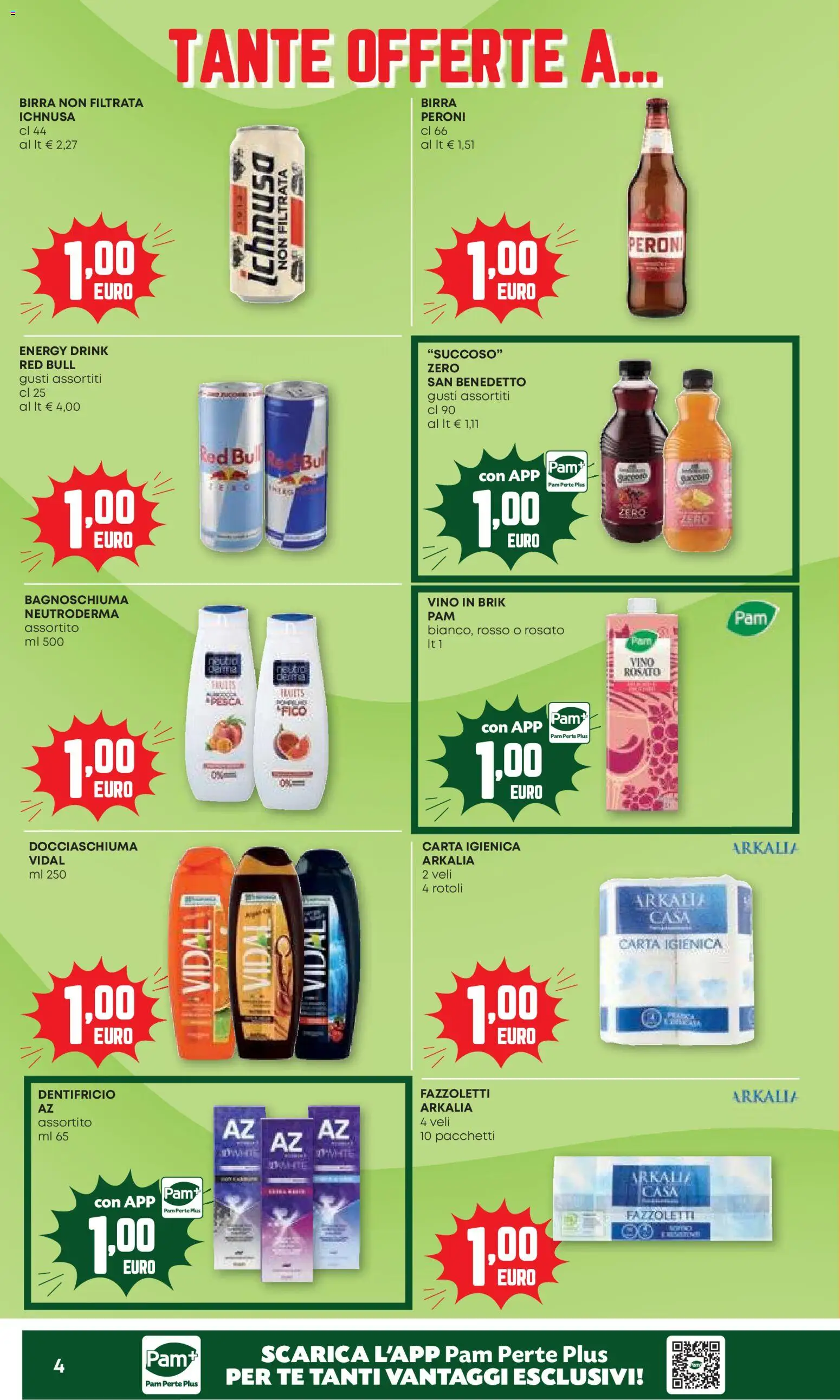 Volantino PAM del 24/09/2026 | Pagina: 4 | Prodotti: Dentifricio, Birra, Red Bull, Birra Ichnusa