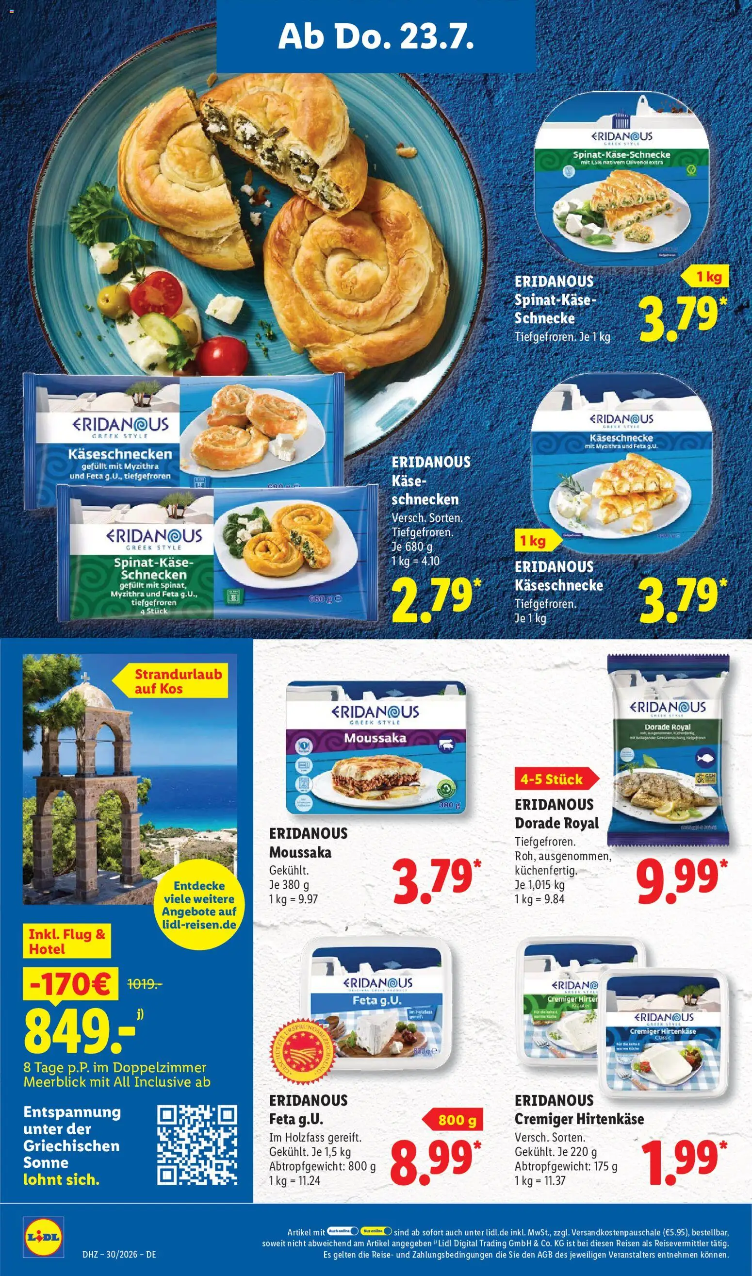 Lidl Prospekt – gültig ab 20.07.2026 | Seite: 56 | Produkte: Dorade, Feta, Käse, Olivenol