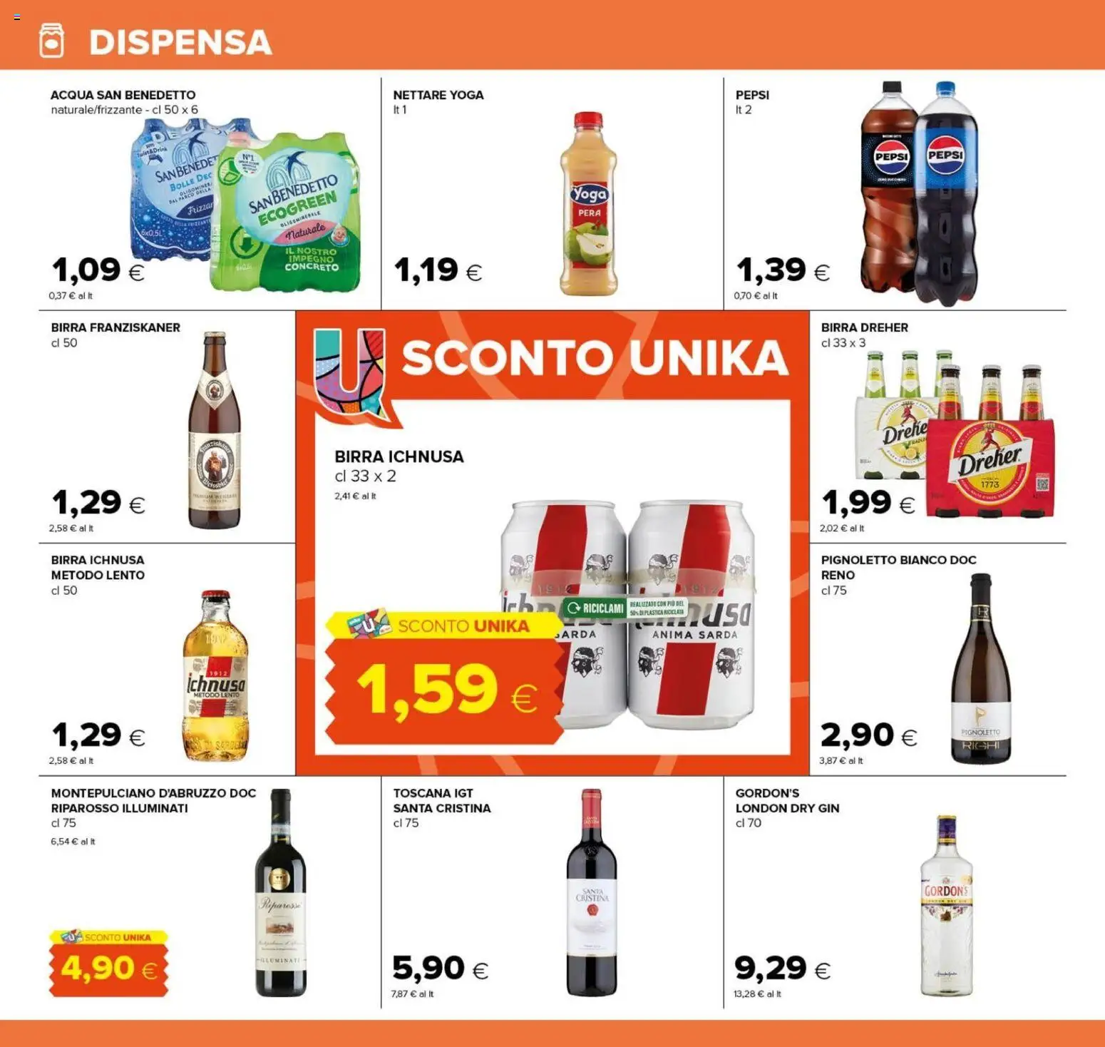 Volantino Tigre del 02/09/2026 | Pagina: 16 | Prodotti: Gin, Acqua, Pepsi, Birra Ichnusa