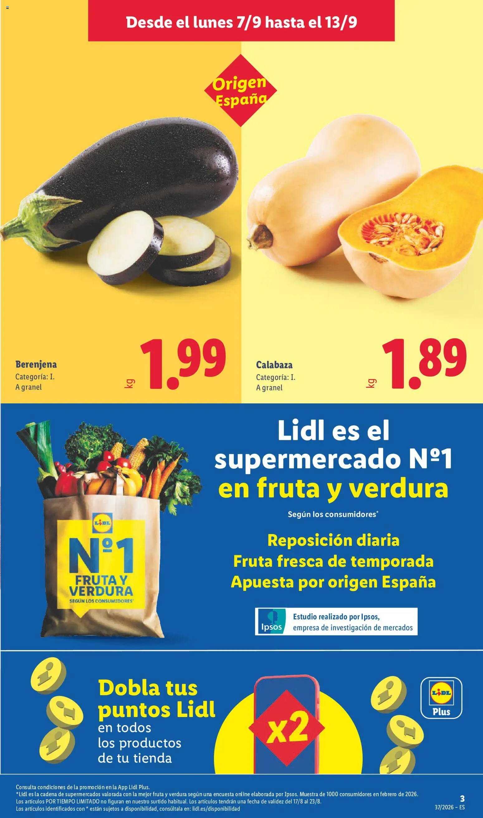 Lidl folleto │ válido desde el 07/09/2026 | Página: 5 | Productos: Calabaza, Fruta, Berenjena