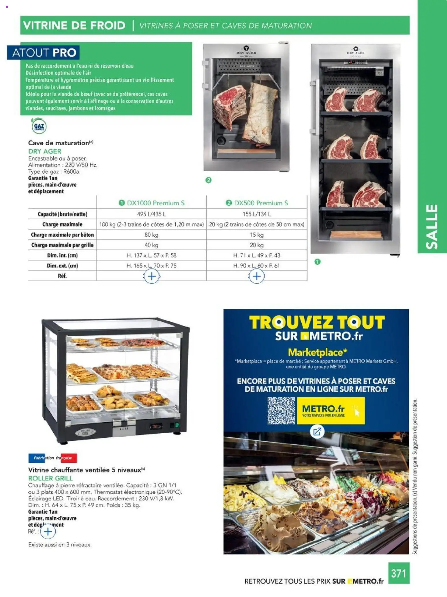 {H1} | Page: 371 | Produits: Vitrine, Viande de bœuf, Réservoir d'eau, Viande