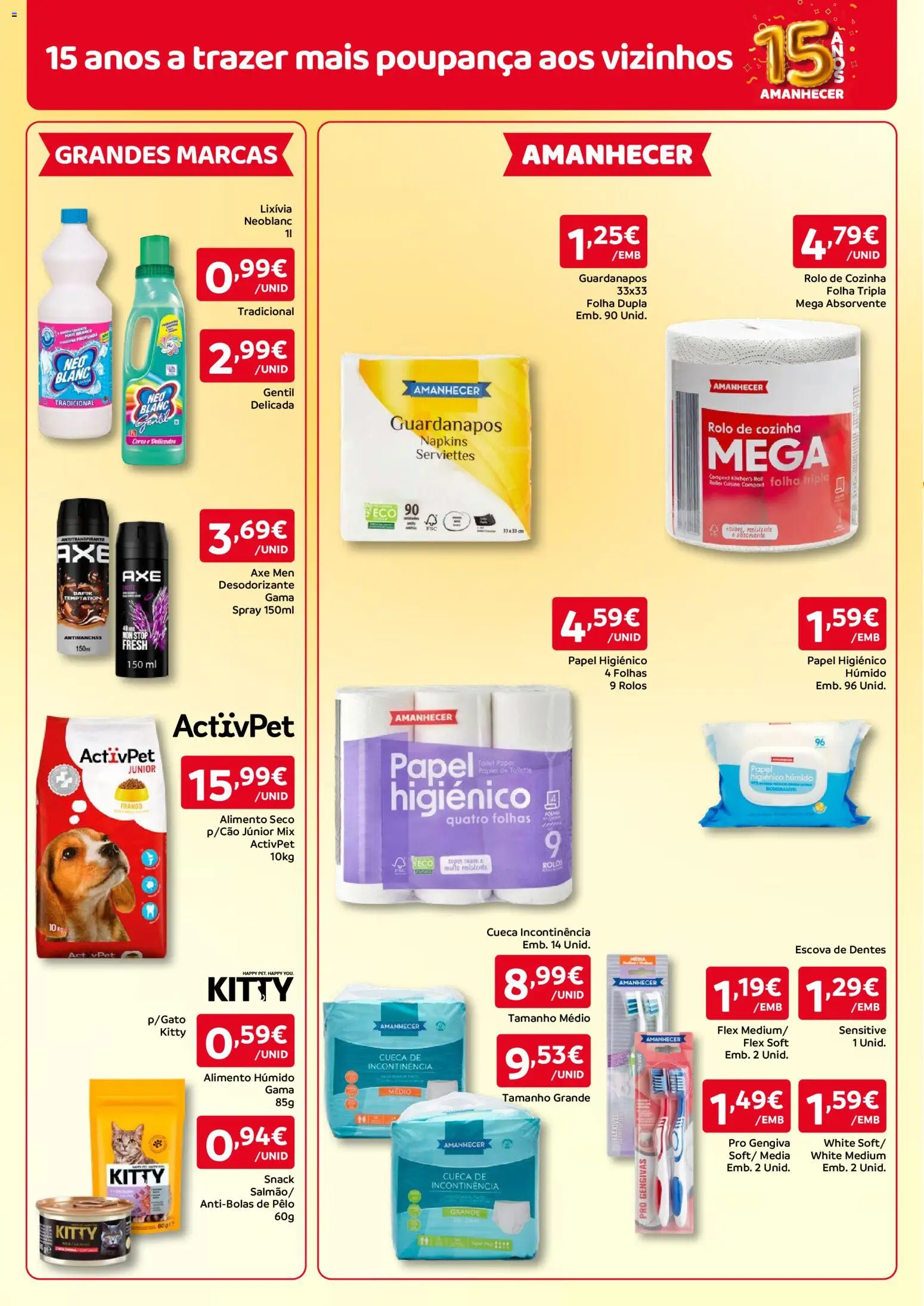 Amanhecer folheto Madeira │ válido de 08/10/2026 | Página: 11 | Produtos: Papel higiénico, Guardanapos, Desodorizante, Escova de dentes