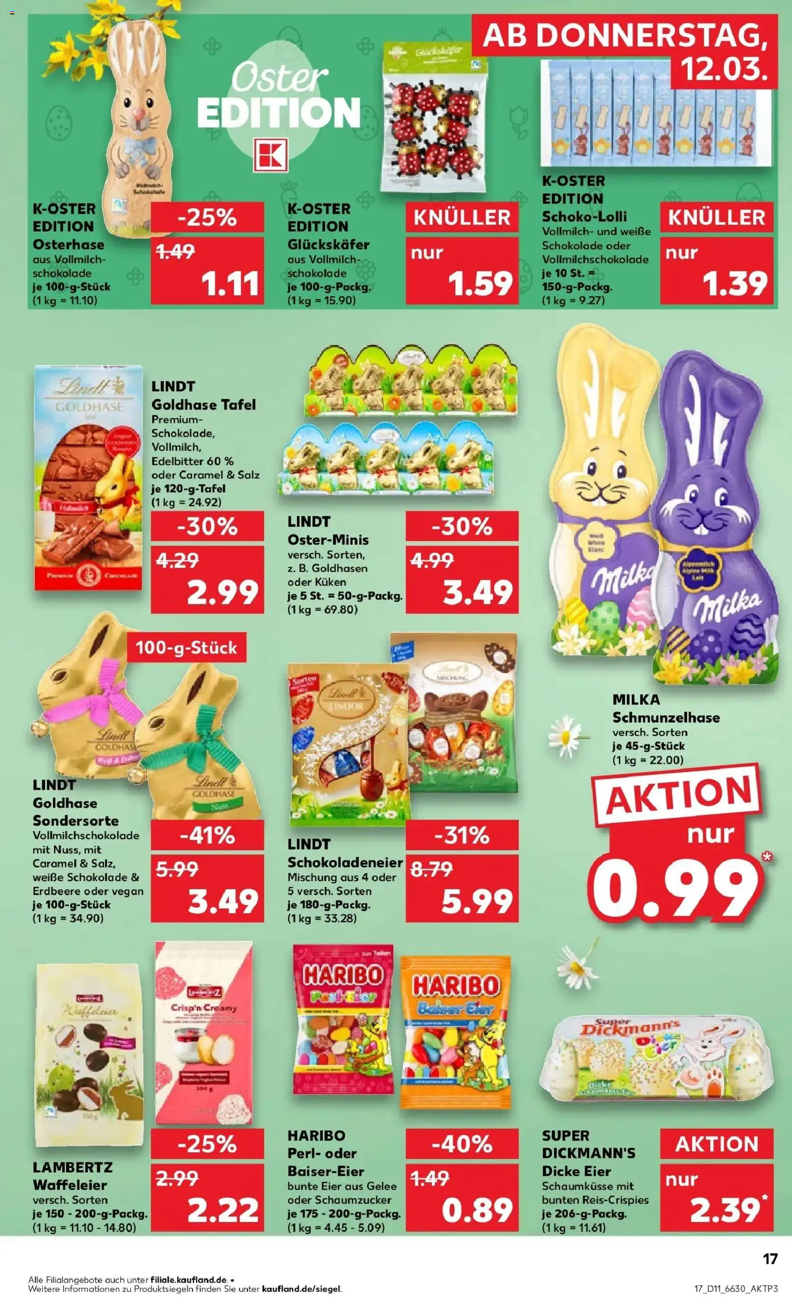 Kaufland Prospekt Iserlohn	 – gültig ab 09.03.2026 | Seite: 29 | Produkte: Haribo, Eier, Milka, Lindt