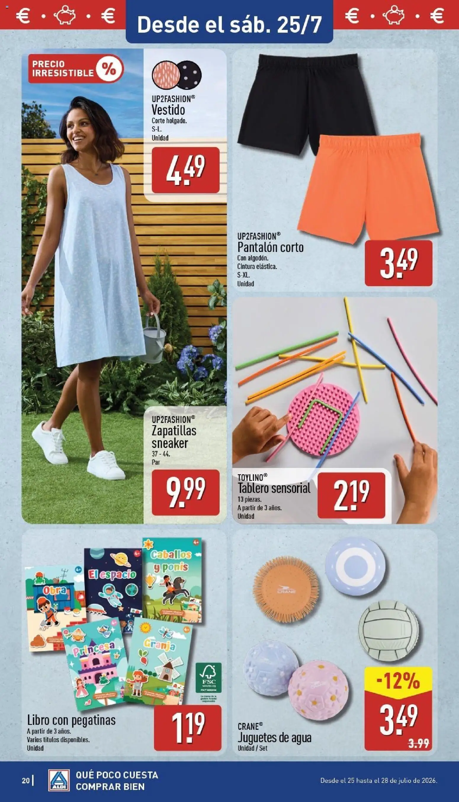 Aldi folleto Baleares │ válido desde el 20/07/2026 | Página: 20 | Productos: Zapatillas, Juguetes, Pantalón corto