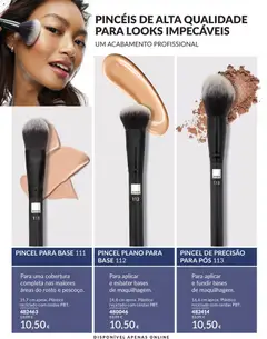 Pré-visualização PINCEL PARA BASE 111, Para uma cobertura completa nas maiores áreas do rosto e pescoço. 15,7 cm aprox. Plástico reciclado com cerdas PBT. válido de 01.05.2026 | Página: 192