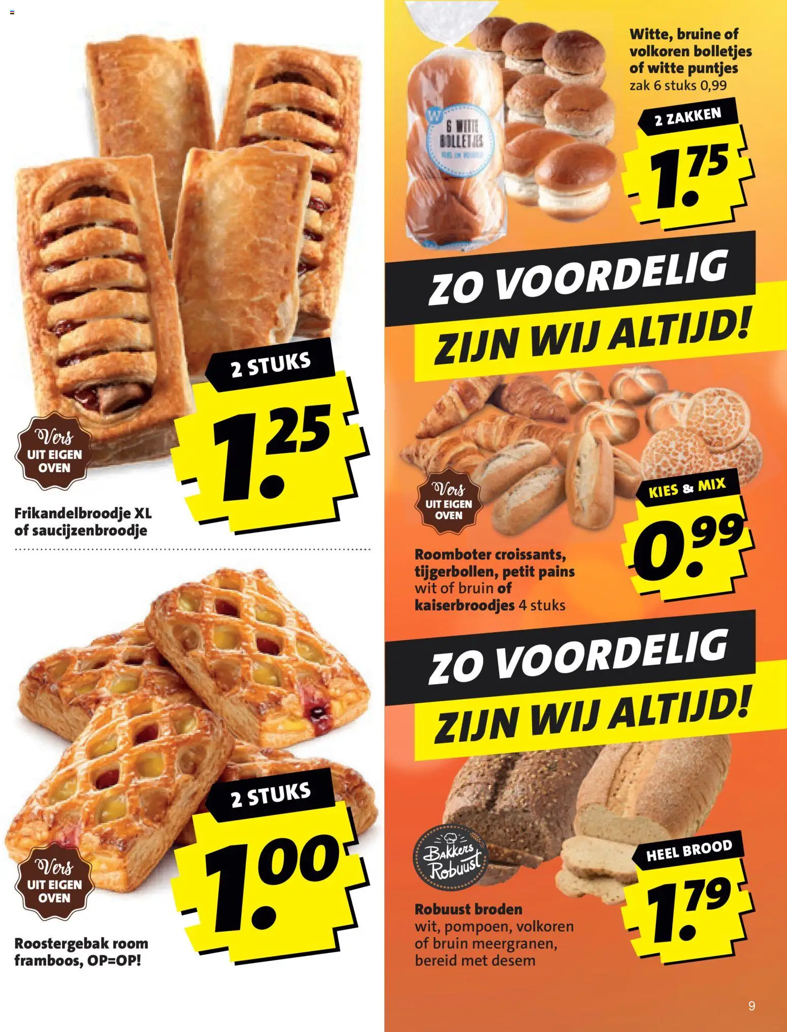{H1} | Pagina: 9 | Producten: Brood, Roomboter, Oven, Bolletjes