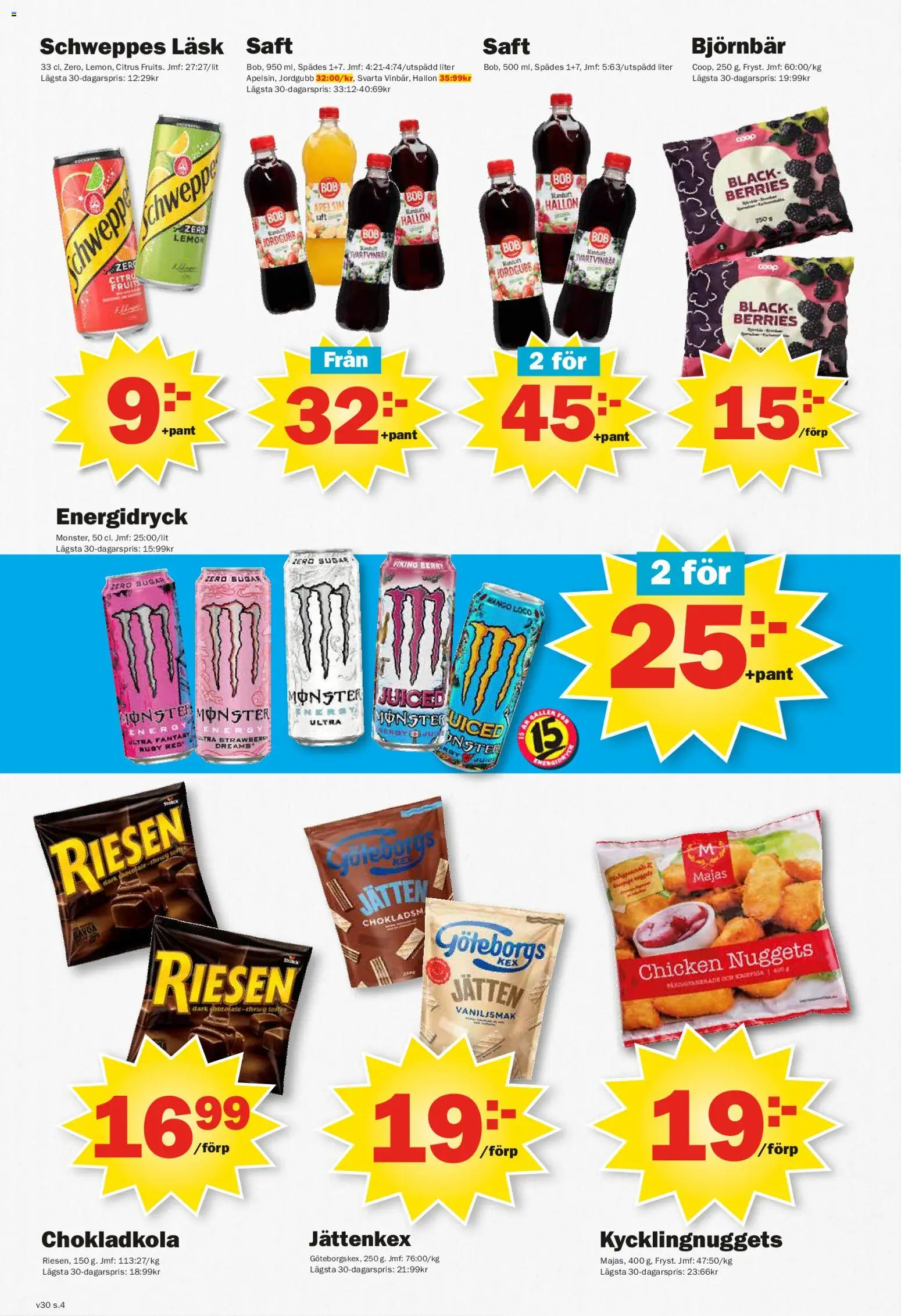 Pekås reklamblad aktuell från 20/07/2026 | Sida: 4 | Produkter: Energidryck, Apelsin, Mango, Björnbär