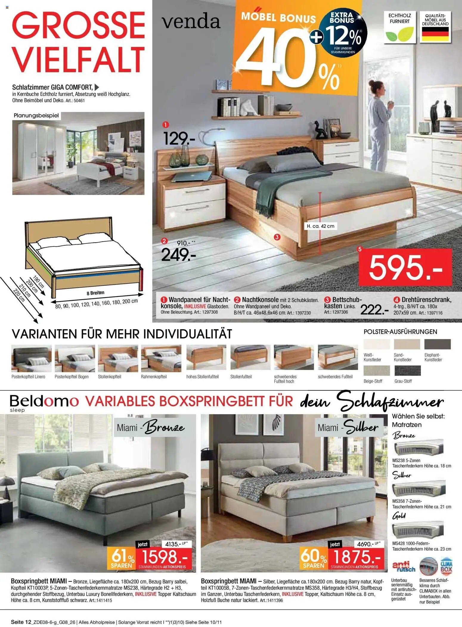 Zurbrüggen - Zurbrüggen: Bonus Sonder-Tage – gültig ab 31.07.2026 | Seite: 12 | Produkte: Boxspringbett, Topper