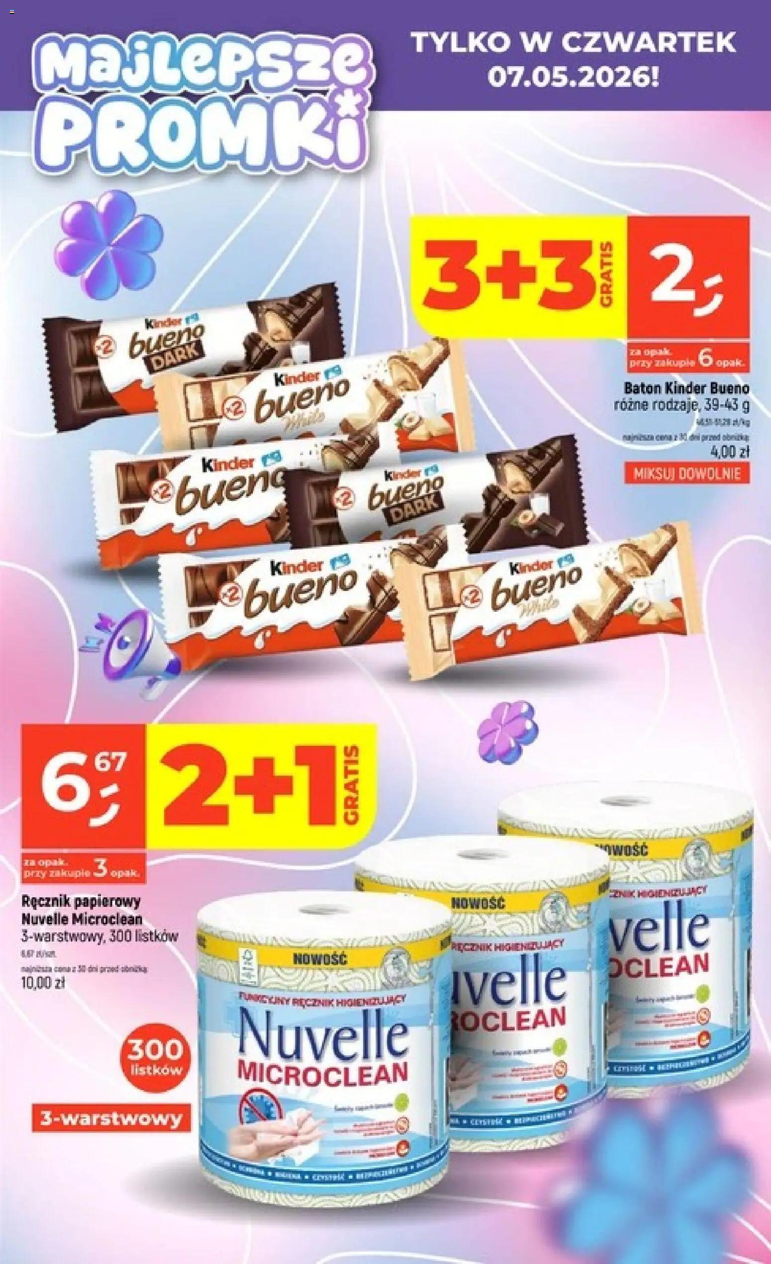 Dealz gazetka - Majlepsze promki od 07.05.2026 | Strona: 2 | Produkty: Kinder Bueno, Baton, Ręcznik papierowy