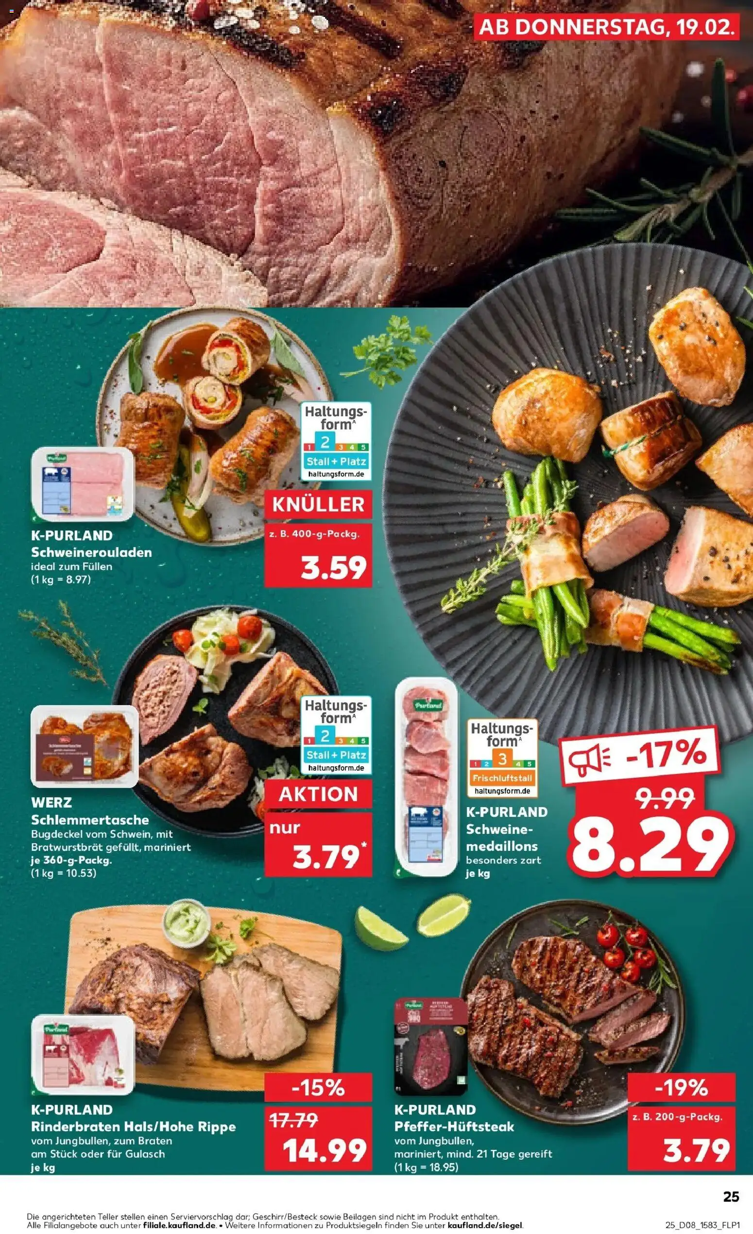 Kaufland prospekt Eschwege	 – gültig ab 19.02.2026 | Seite: 33 | Produkte: Rinderbraten, Gulasch, Steak