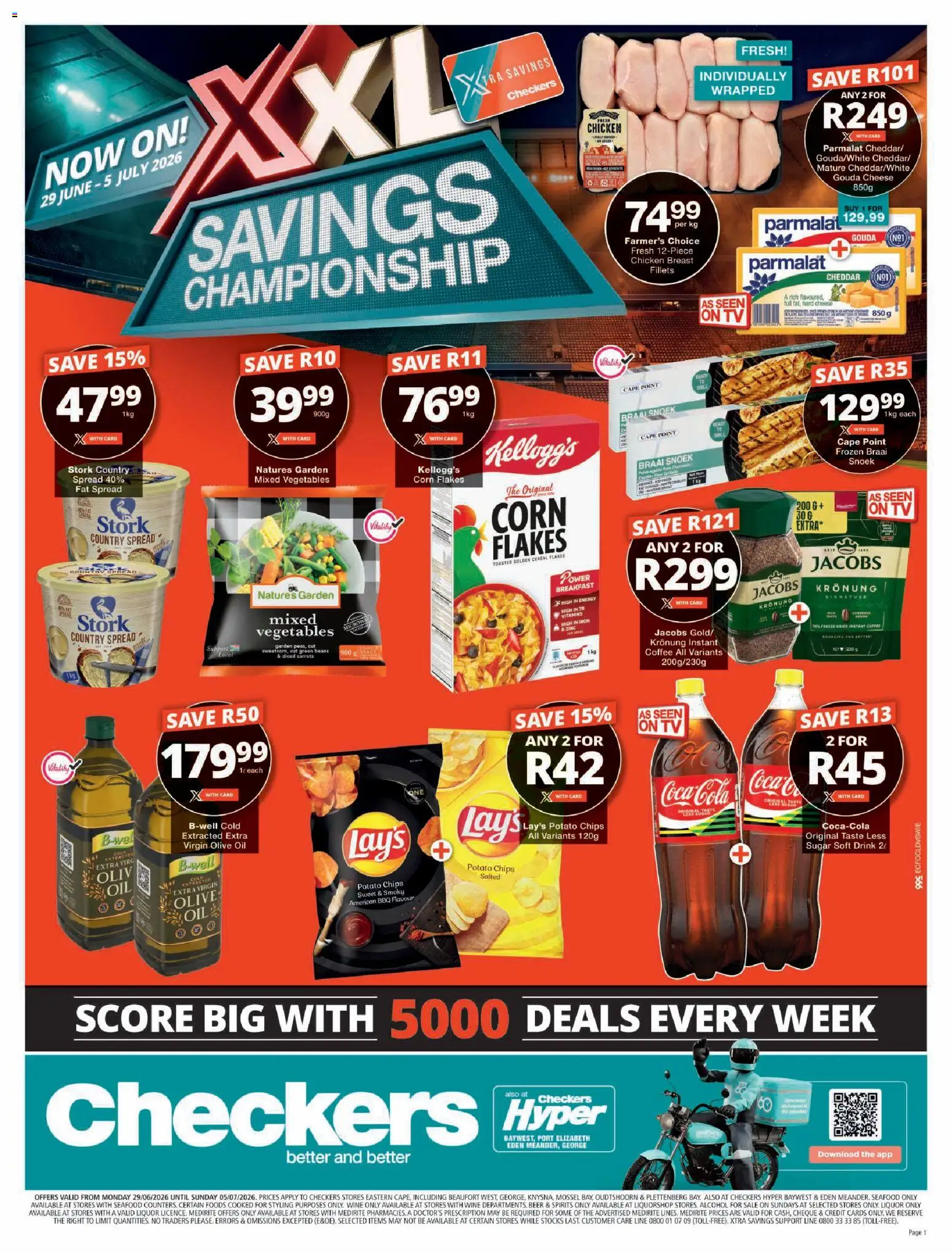 New Checkers catalogue – valid from 29/06/2026 | Page: 1 | Products: Corn, Iron, Cheese, Flakes