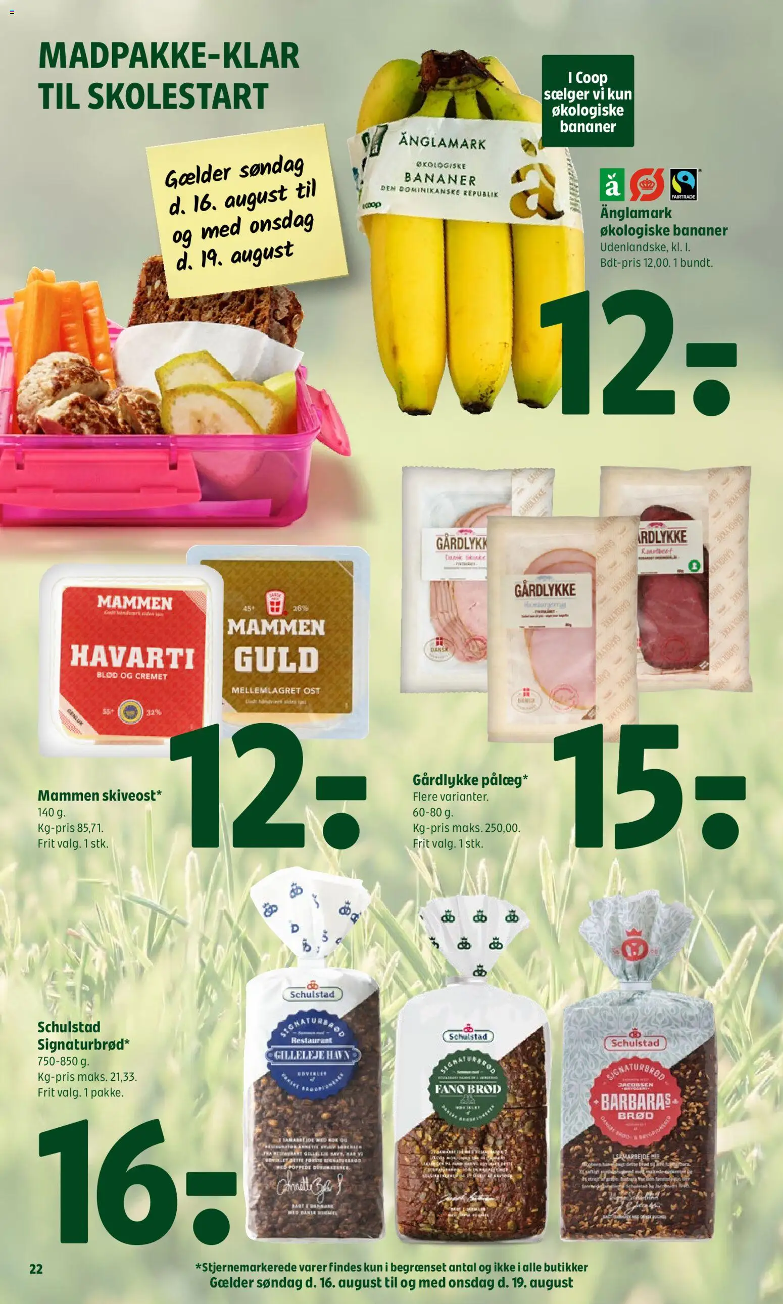 Coop 365 tilbudsavis – gyldig fra 13/08/2026 | Side: 28 | Produkter: Ost, Brød, Bananer