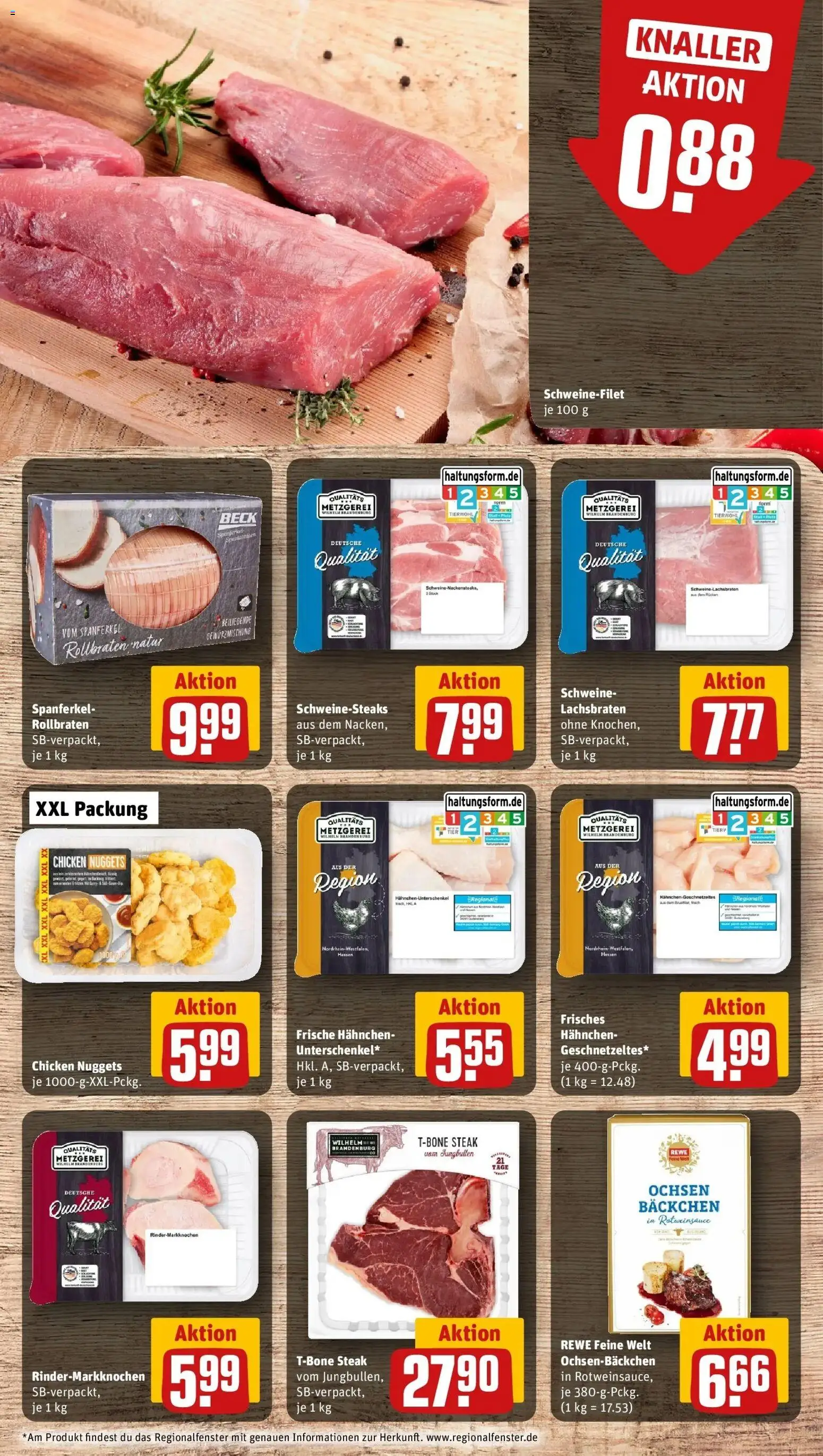 Rewe prospekt Bielefeld	 – gültig ab 22.02.2026 | Seite: 8 | Produkte: Hahnchen, Schweinefilet, Steak