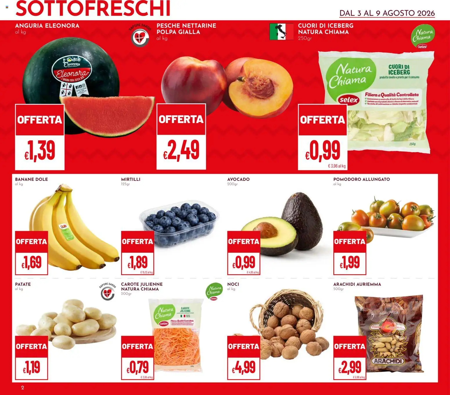 Volantino Pan del 03/08/2026 | Pagina: 2 | Prodotti: Banane, Avocado, Frutta, Carote