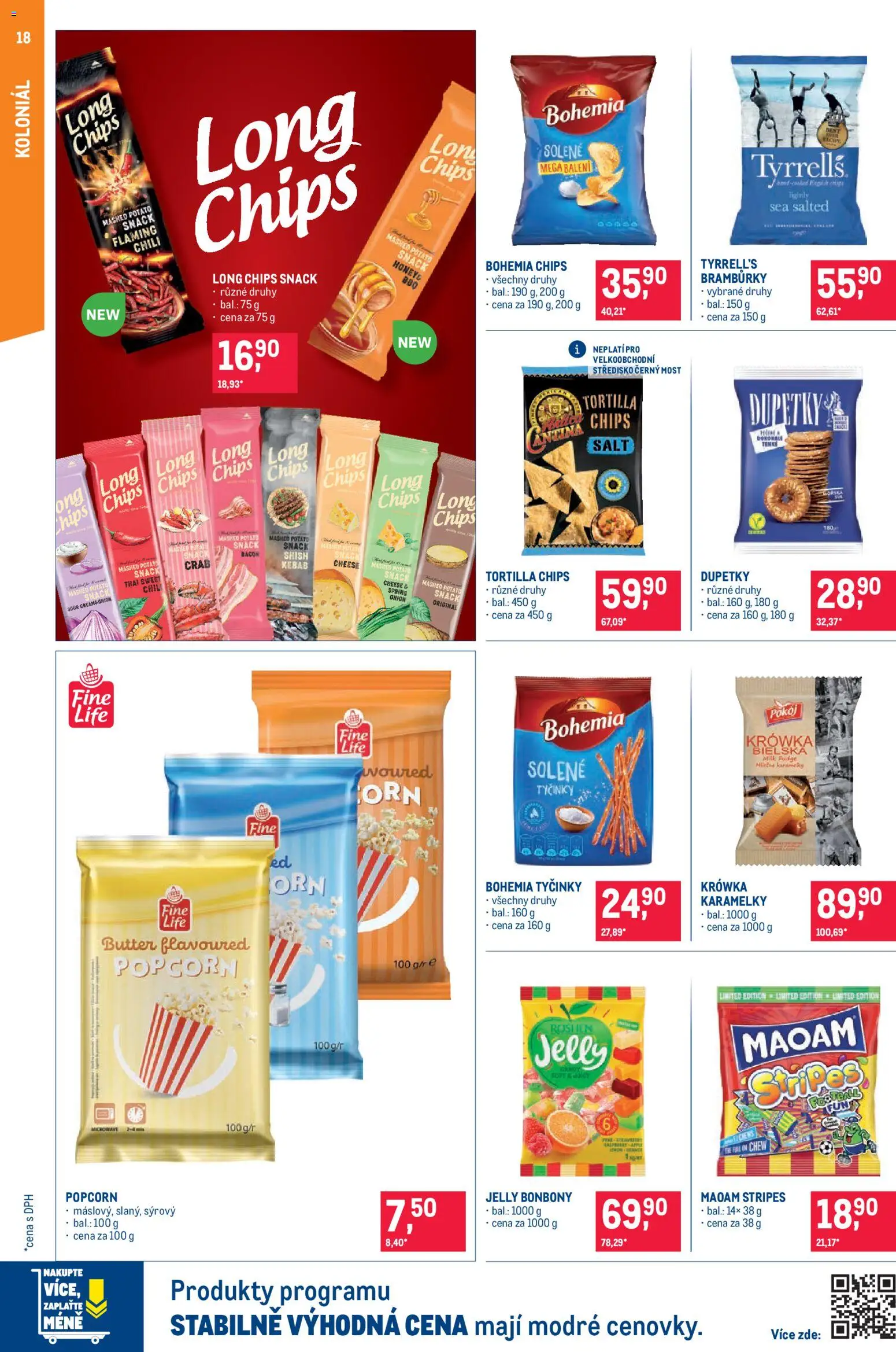Makro leták - Pro milovníky jídla od 03.06.2026 | Strana: 18 | Produkty: Tortilla chips, Bramburky, Karamelky, Dupetky