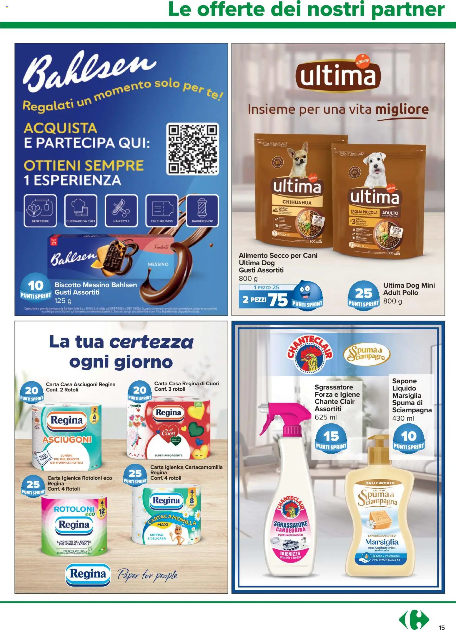 Volantino Carrefour del 22/10/2026 | Pagina: 15 | Prodotti: Carta igienica, Sapone, Candeggina, Profumo