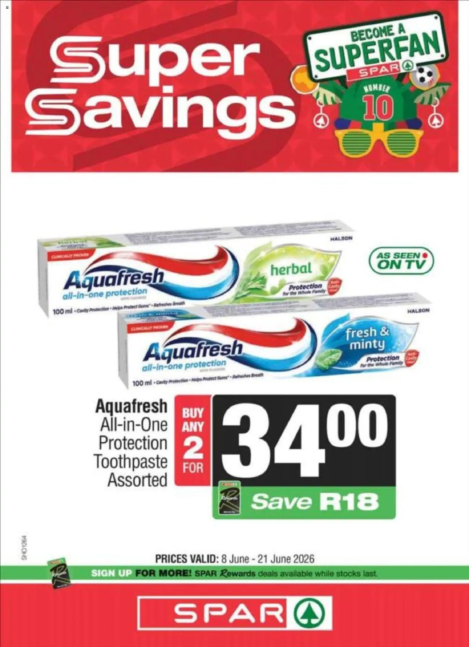 New Spar catalogue – valid from 08.06.2026 | Page: 4 | Products: TV, Toothpaste