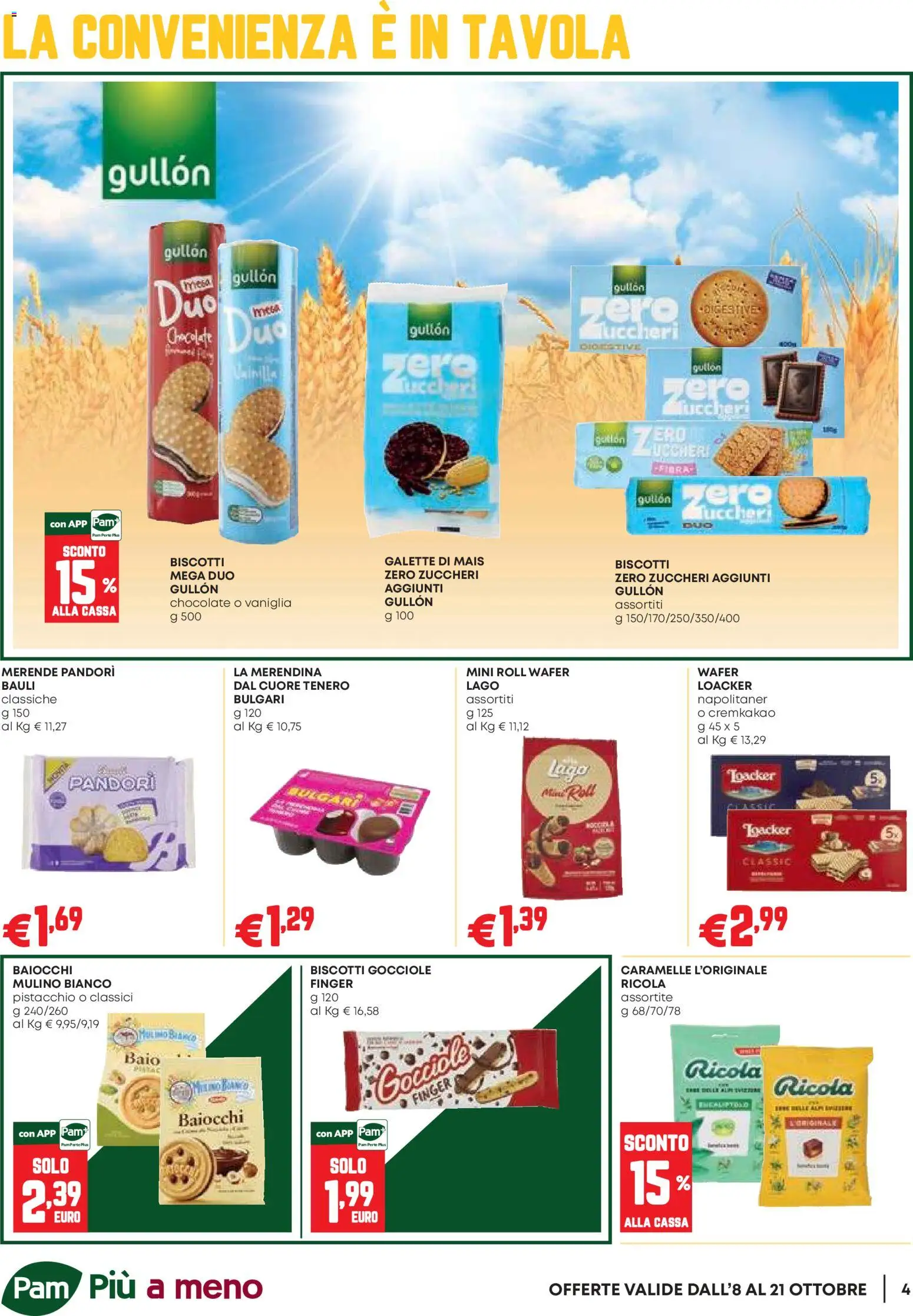 Volantino PAM del 08/10/2026 | Pagina: 4 | Prodotti: Pistacchio, Caramelle, Biscotti, Mais