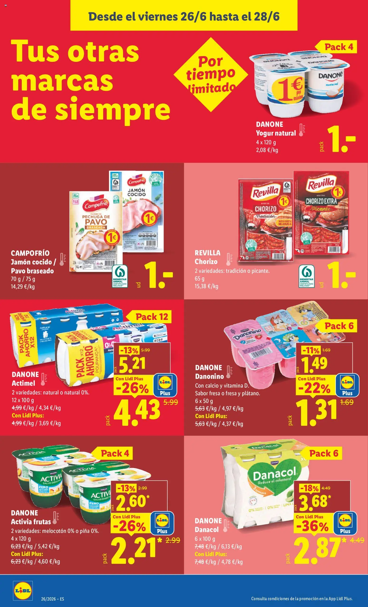 Lidl folleto │ válido desde el 22.06.2026 | Página: 28 | Productos: Yogur, Jamón, Jamón cocido, Piña