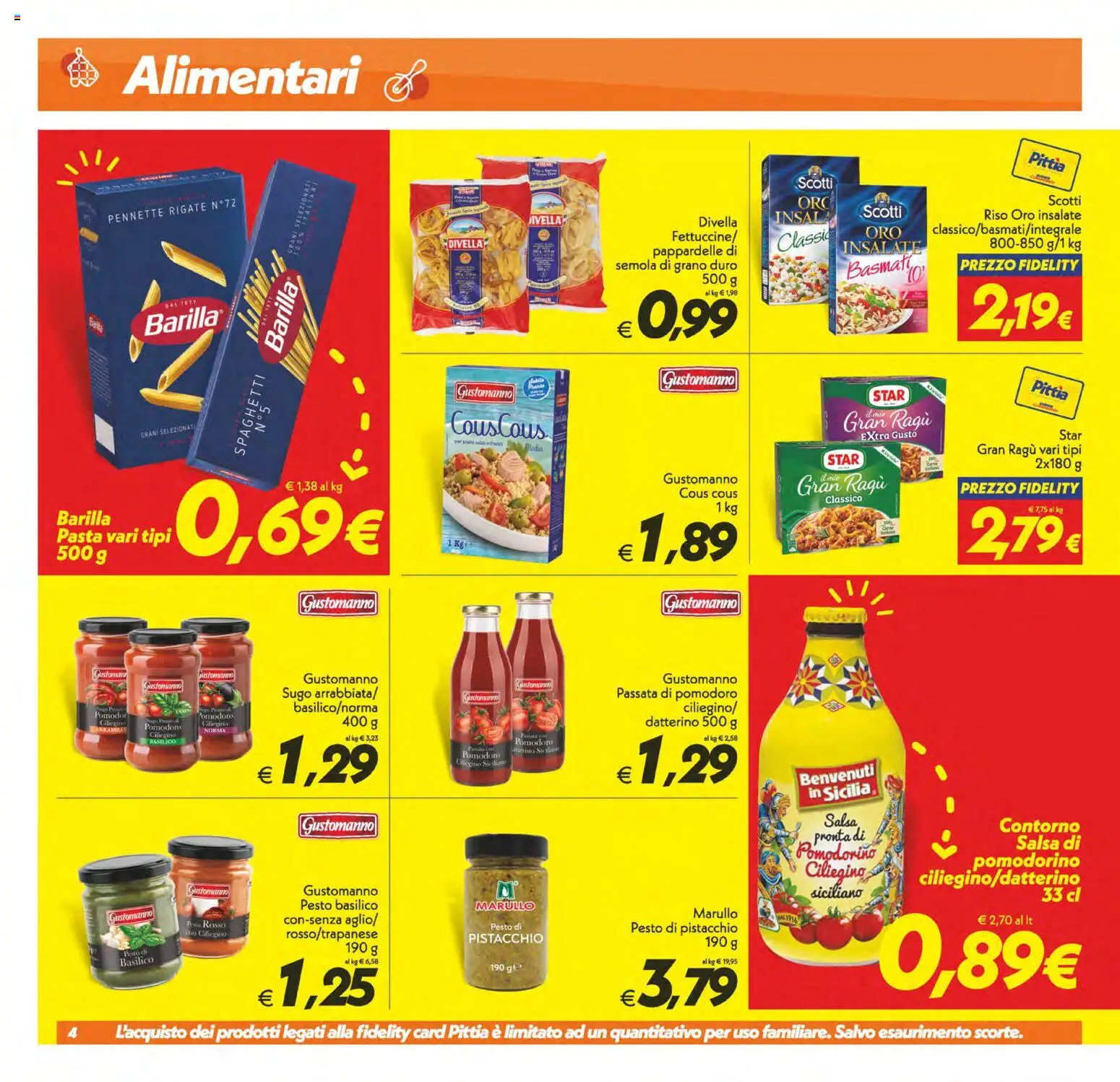 Volantino SuperConveniente del 01/09/2026 | Pagina: 4 | Prodotti: Riso, Salsa, Pesto, Semola