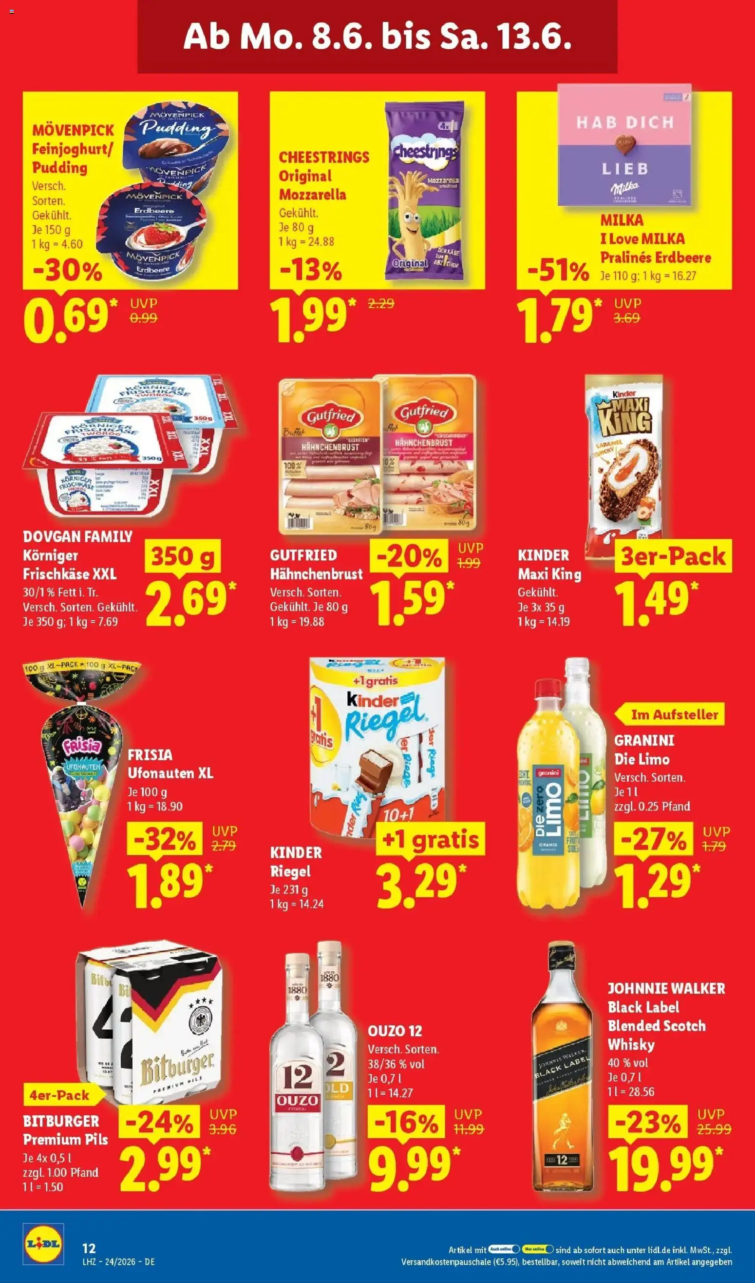 Lidl Prospekt Zülpich – gültig ab 08.06.2026 | Seite: 16 | Produkte: Whisky, Käse, Pils, Granini