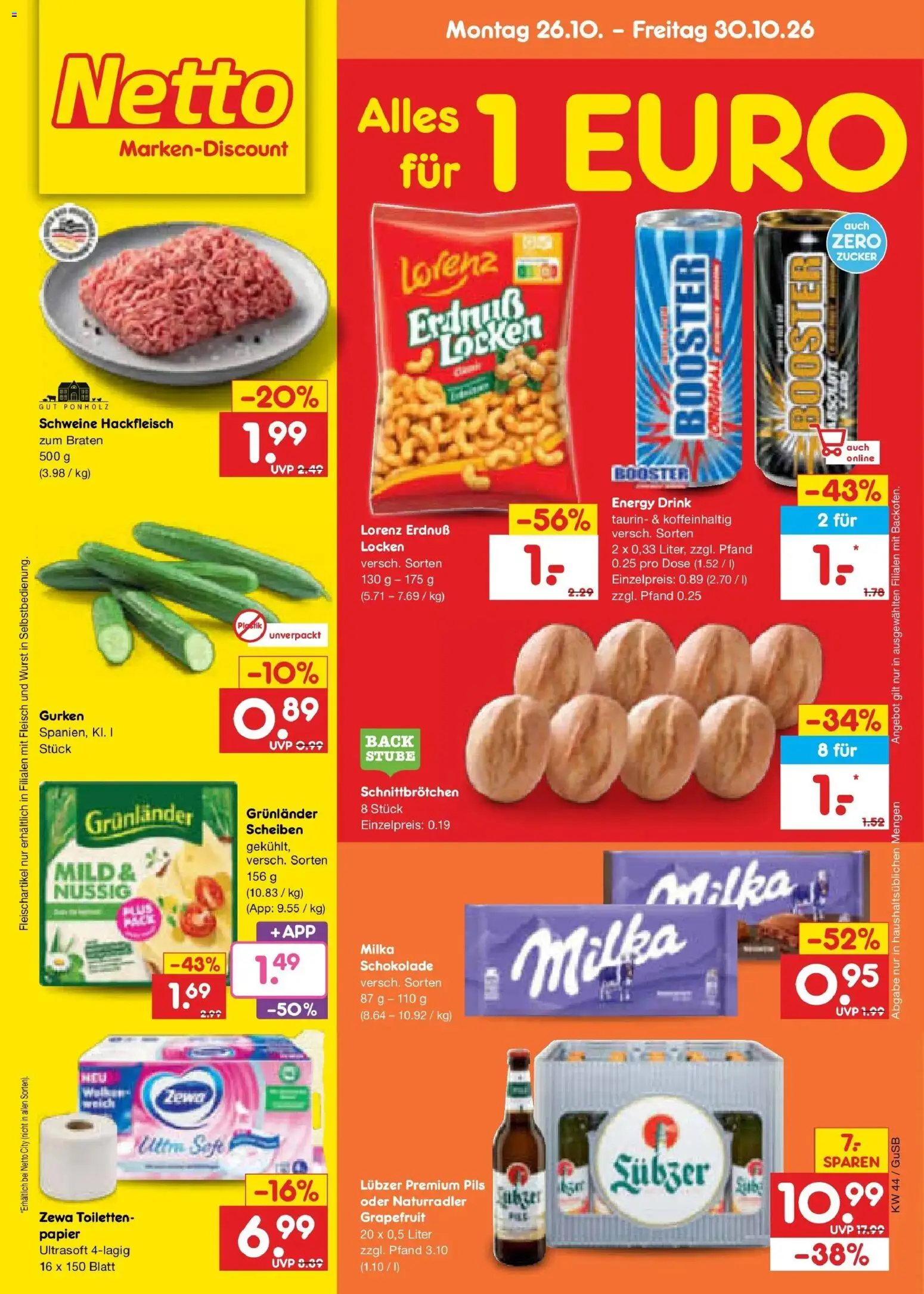 Netto Marken-Discount Prospekt Machern – gültig ab 26.10.2026 | Seite: 5 | Produkte: Energy, Zucker, Wurst, Gurken