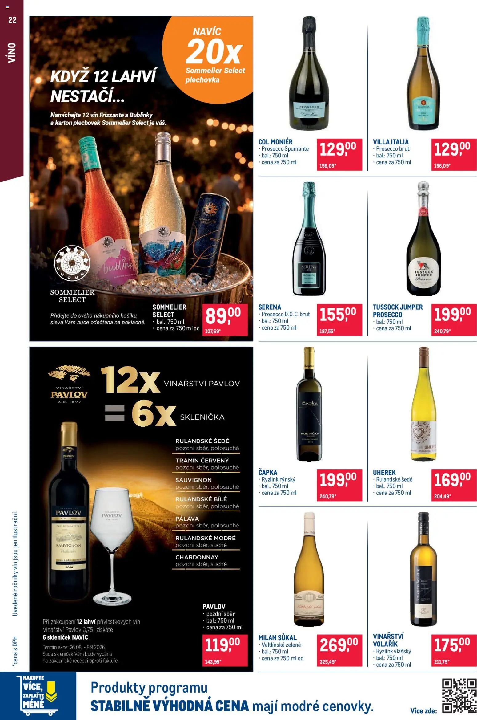 Makro leták - Pro milovníky jídla od 26.08.2026 | Strana: 22 | Produkty: Sklenička, Prosecco, Víno, Frizzante
