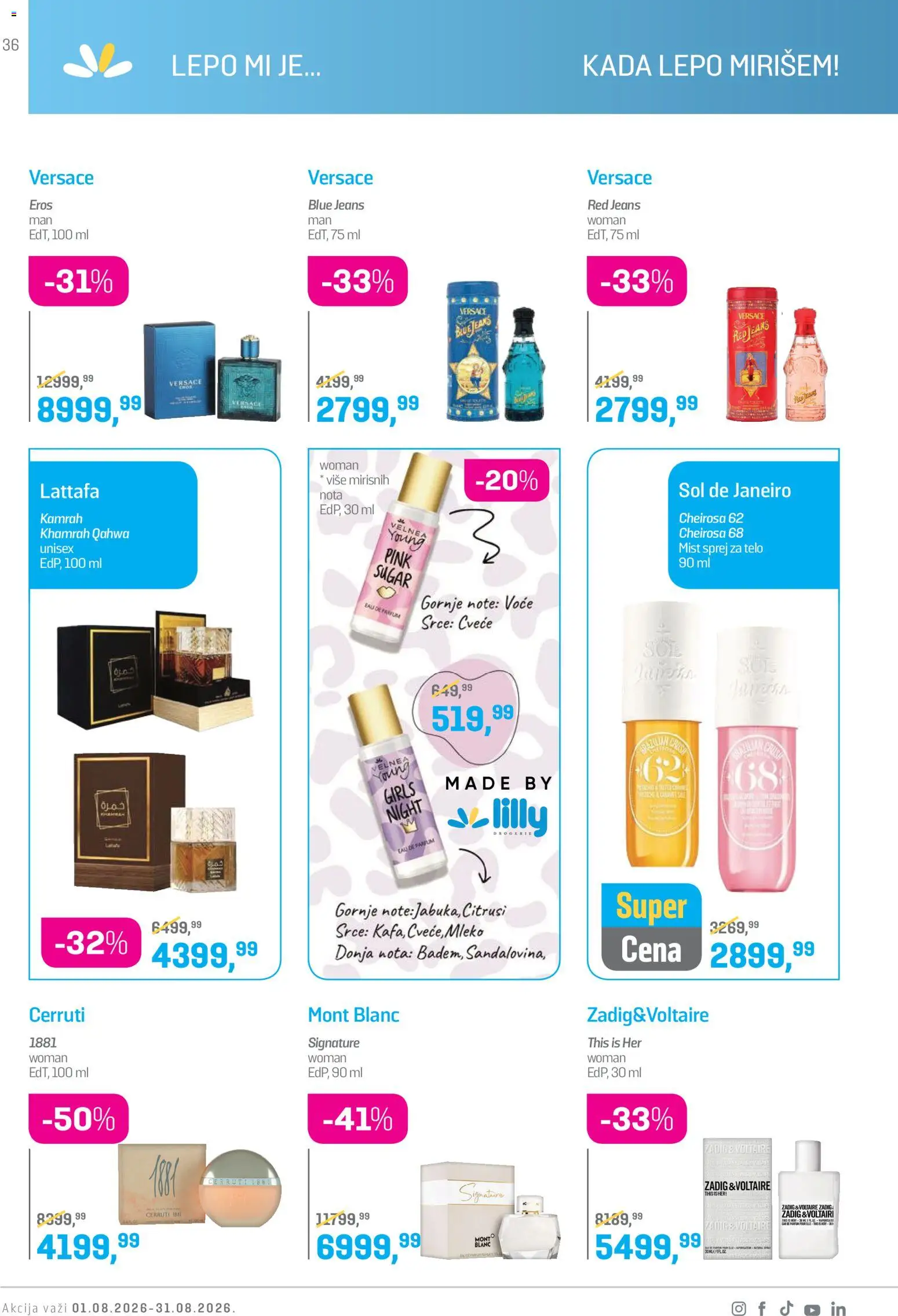 Lilly drogerie katalog - važi od 01.08.2026 | Strana: 36 | Proizvode: Voće, Mleko, Cvece