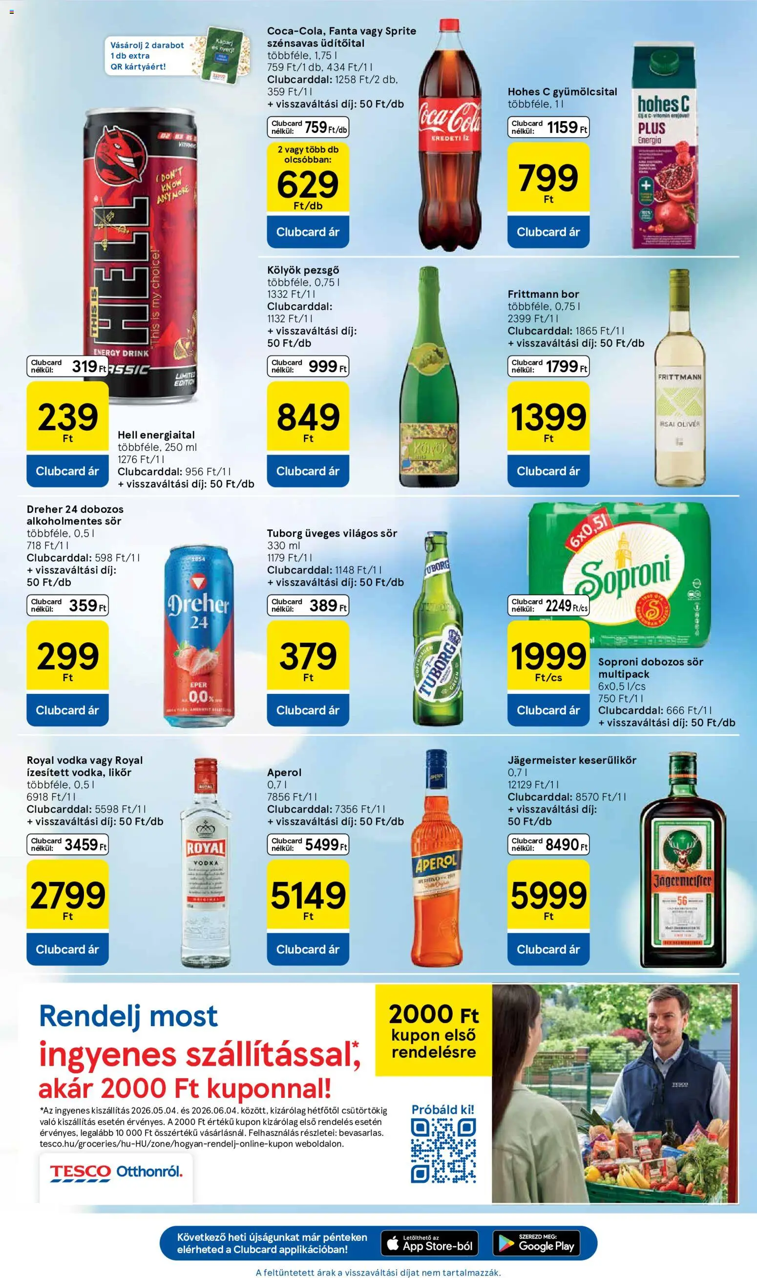 Tesco akciós ujság - amely érvényes a következő dátumtól: 21.05.2026 | Oldal: 7 | Termékek: Jägermeister, Fanta, Eper, Likőr
