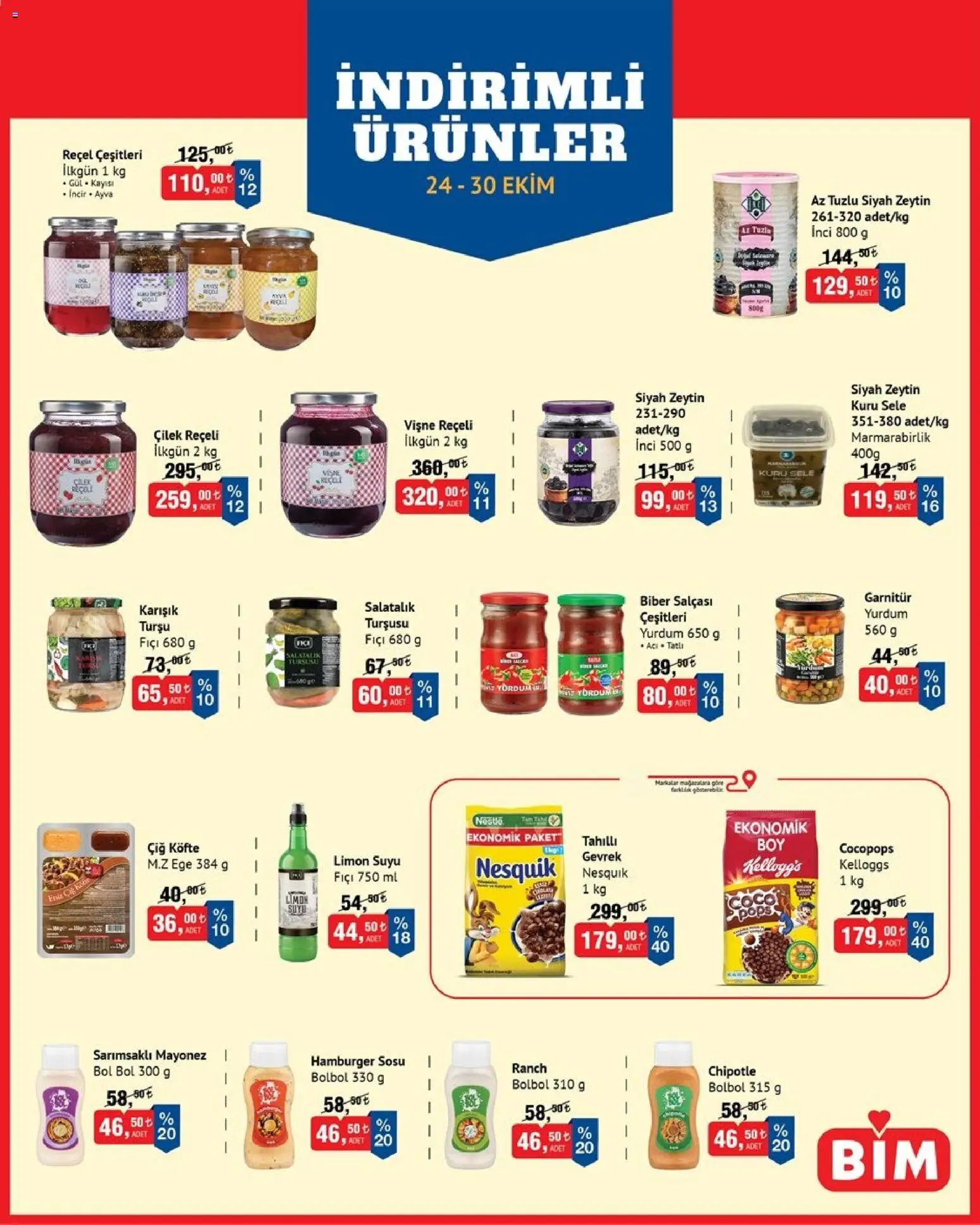 BİM Katalog - 24 Ekim 2026 tarihinden itibaren geçerlidir | Sayfa: 1 | Ürünler: Gevrek, Vişne, Kayısı, Biber