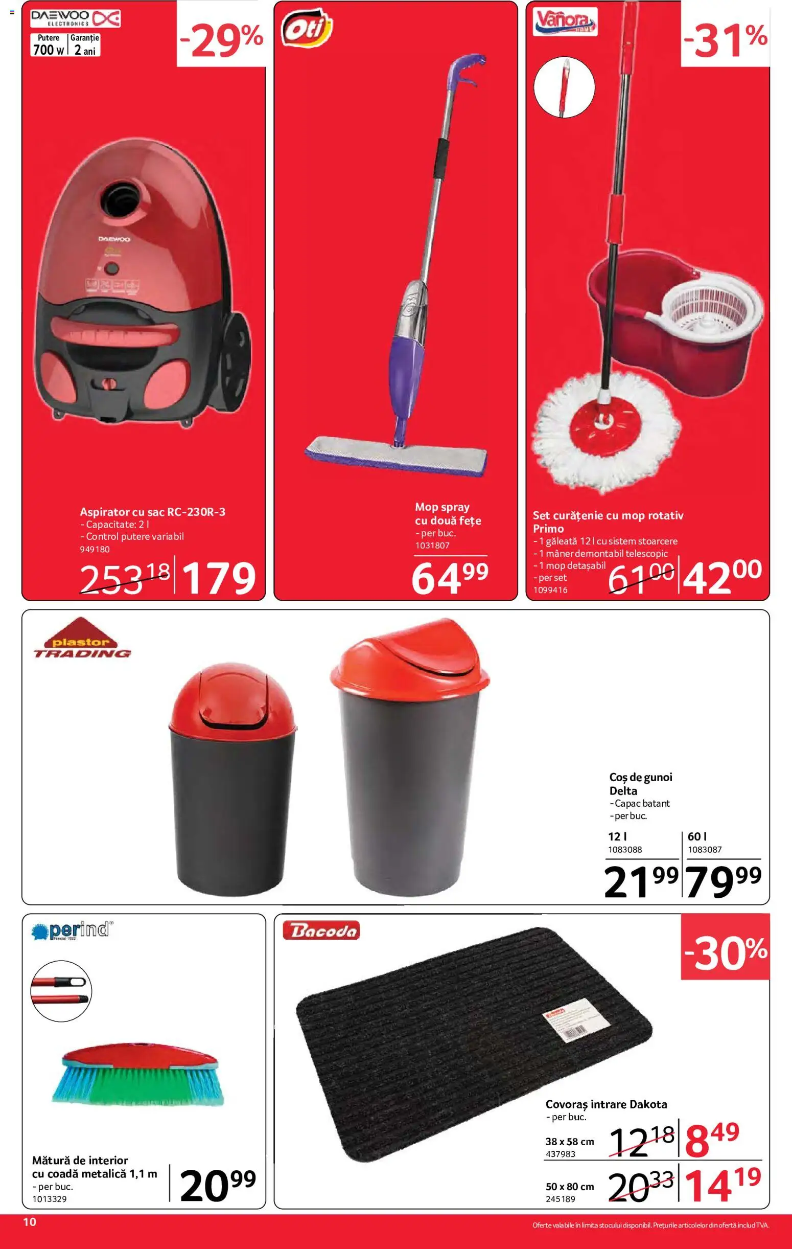 Noul catalog Selgros – valabil de la 02.10.2026 | Pagină: 10 | Produse: Mătură, Coș, Mâner, Covoraș Intrare