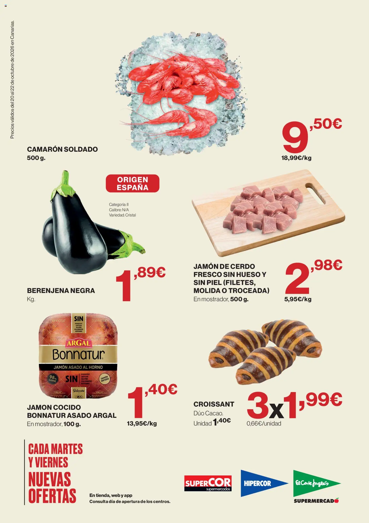 Supercor Canarias │ válido desde el 20/10/2026 | Página: 2 | Productos: Jamón cocido, Berenjena, Horno, Carne