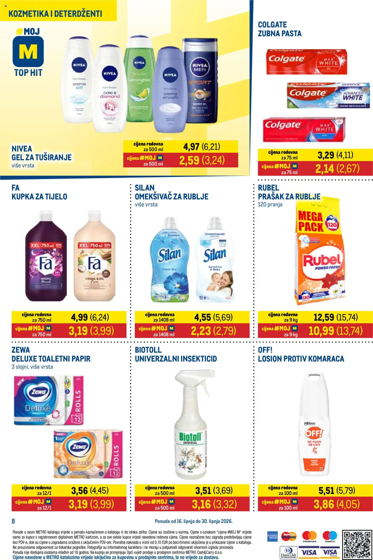 Metro katalog | vrijedi od 16.06.2026 | Stranica: 8 | Proizvodi: Rubel, Kupka, Gel za tuširanje, Nivea