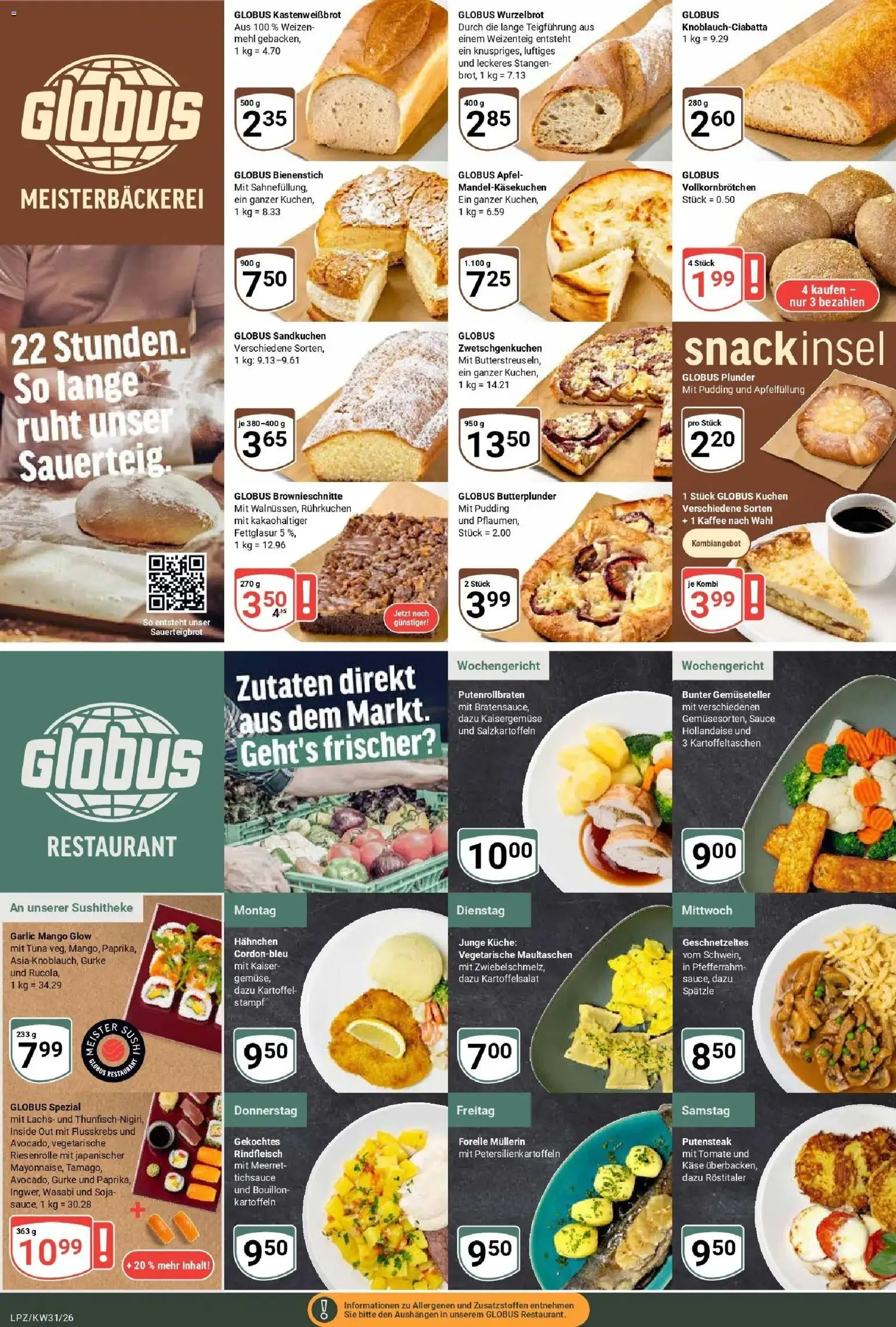 Globus Prospekt Leipzig – gültig ab 27.07.2026 | Seite: 6 | Produkte: Mehl, Äpfel, Pudding, Mango