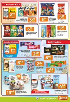 Pogląd oferty "Gama gazetka" - ważna od 02.07.2026 | Strona: 5 | Produkty: Chipsy, Sandwich, Big Milk, Lody